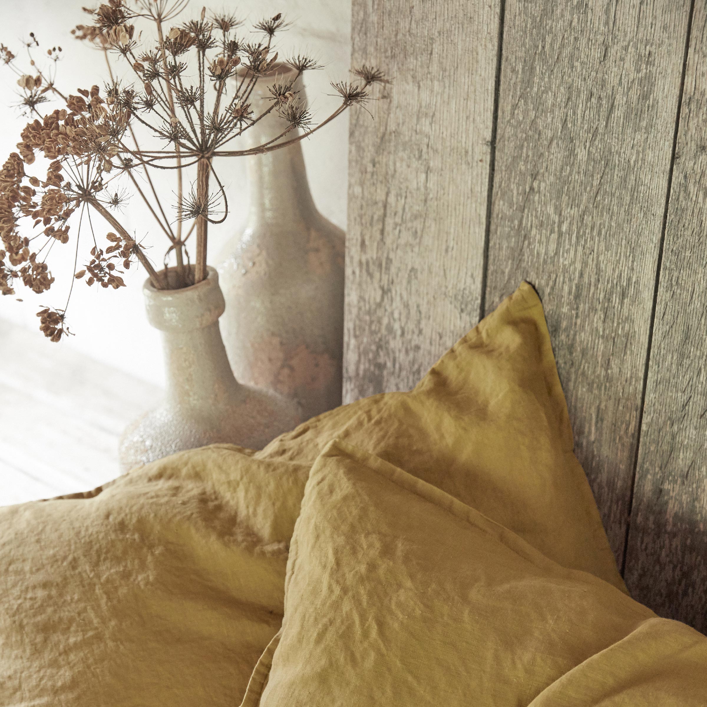 Alexandre Turpault Dekbedovertrek Nouvelle Vague Stonewashed Linnen Sienne