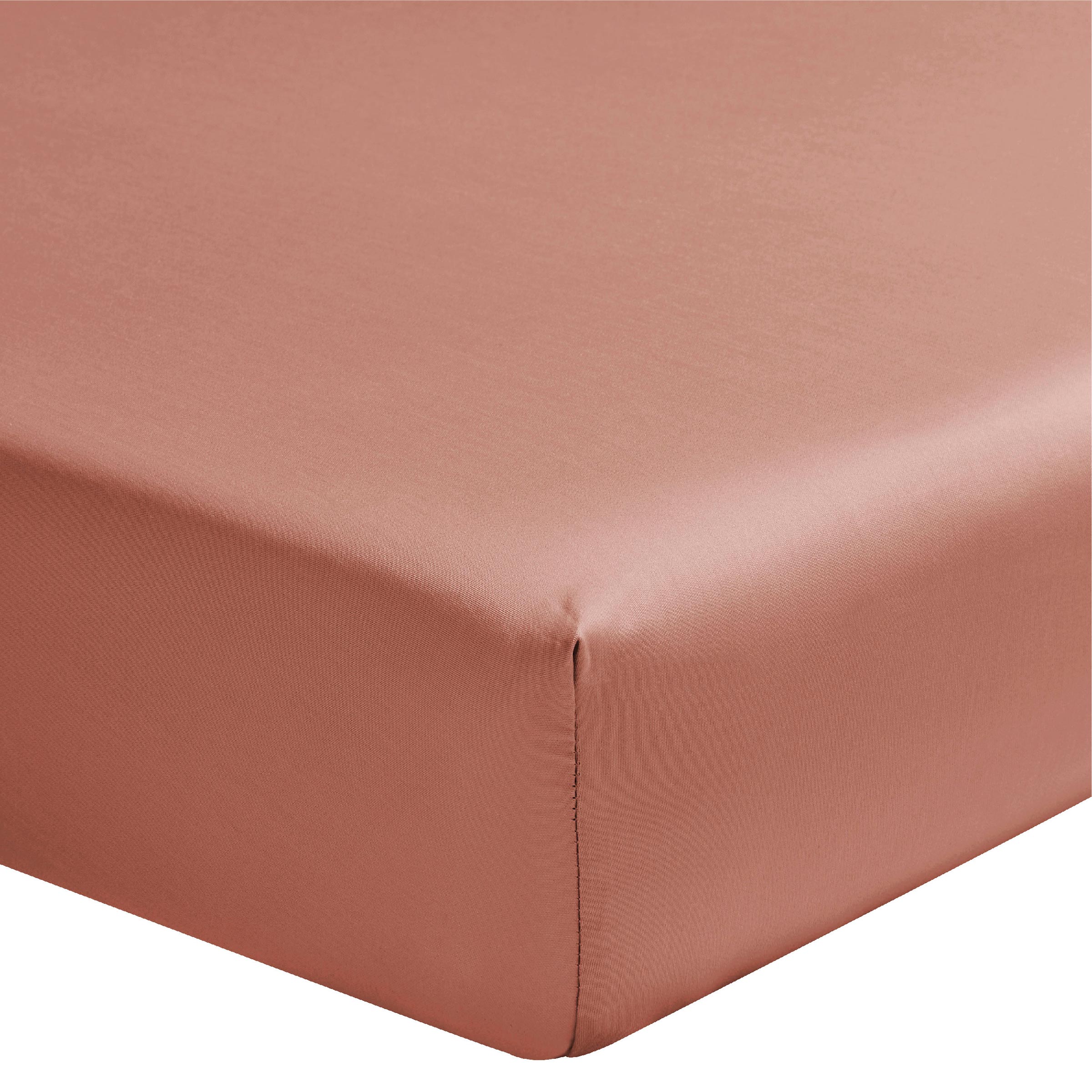 Alexandre Turpault Hoeslaken Hoge Hoek Teophile Organic Satijn 300TC Terracotta