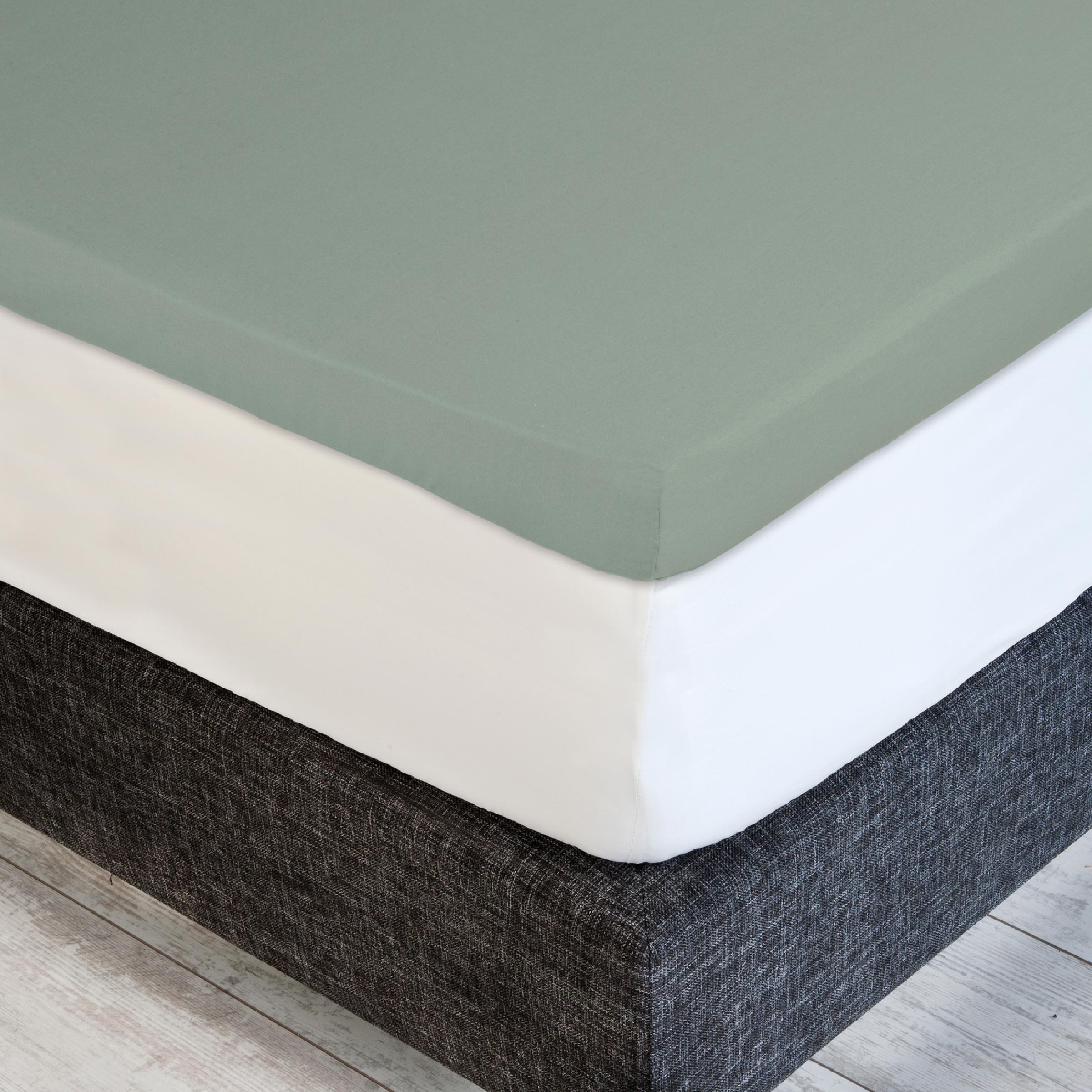 Dommelin Dubbel Split Topper Hoeslaken Percal 200TC Spargroen