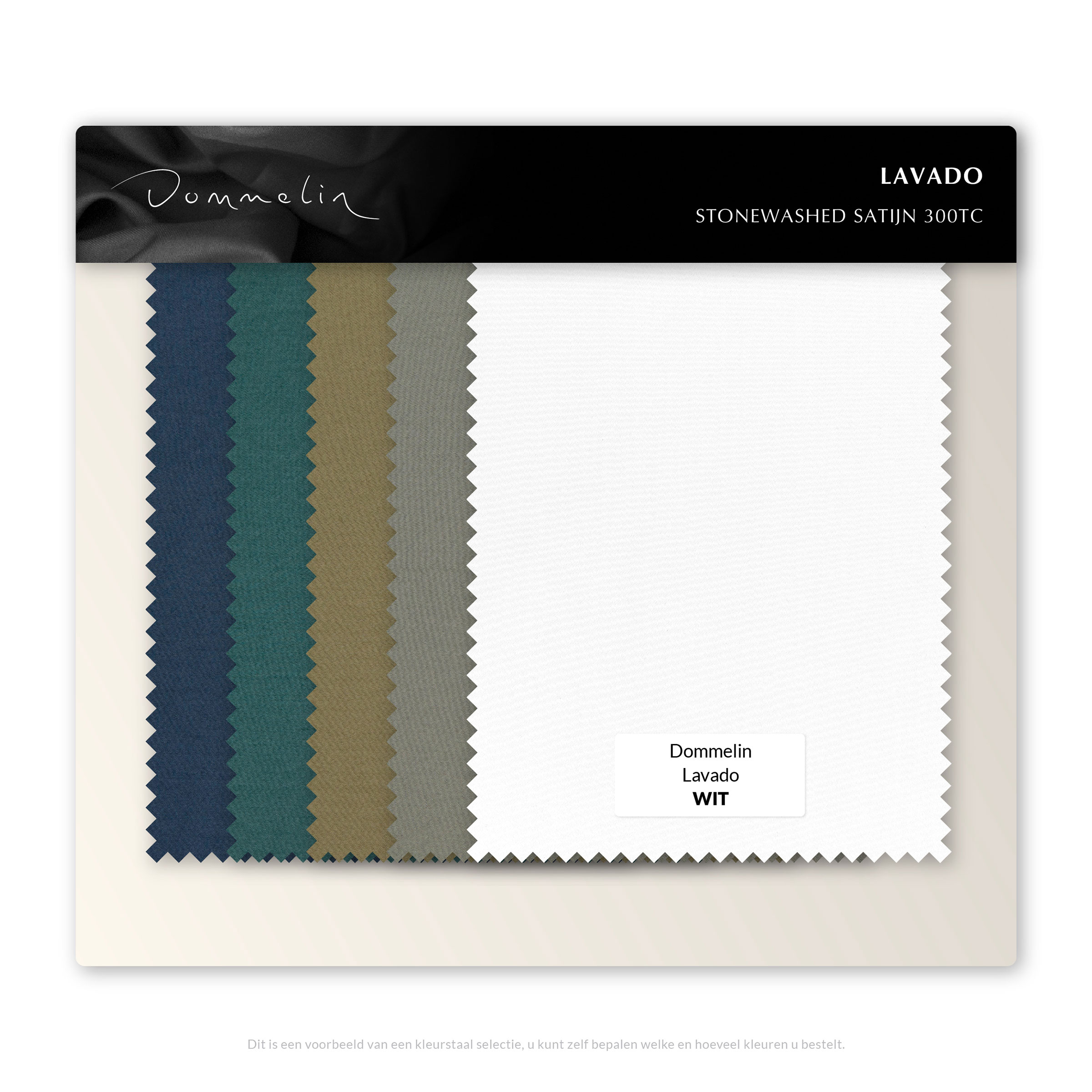 Dommelin Kleurstalen Lavado Stonewashed Satijn 300TC