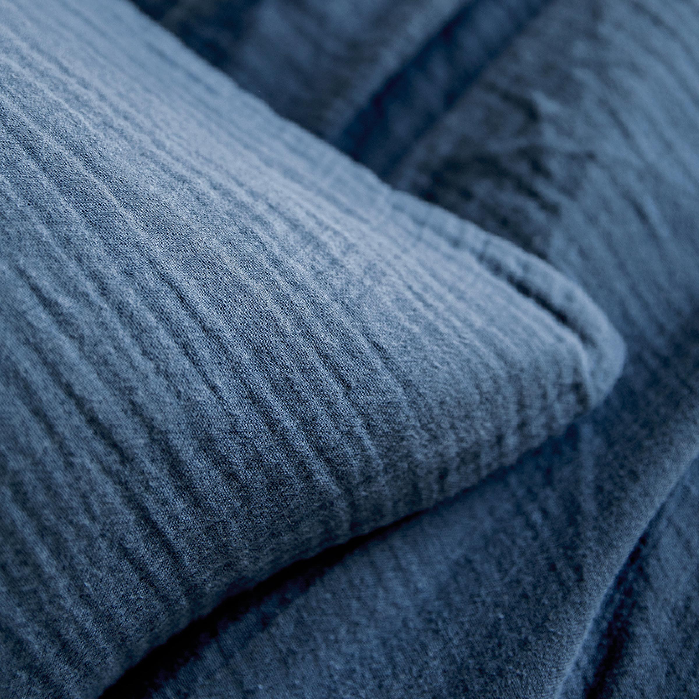 Essix Dekbedovertrek Set Tendresse Stonewashed Katoengaas 145TC Bleu de Chine 