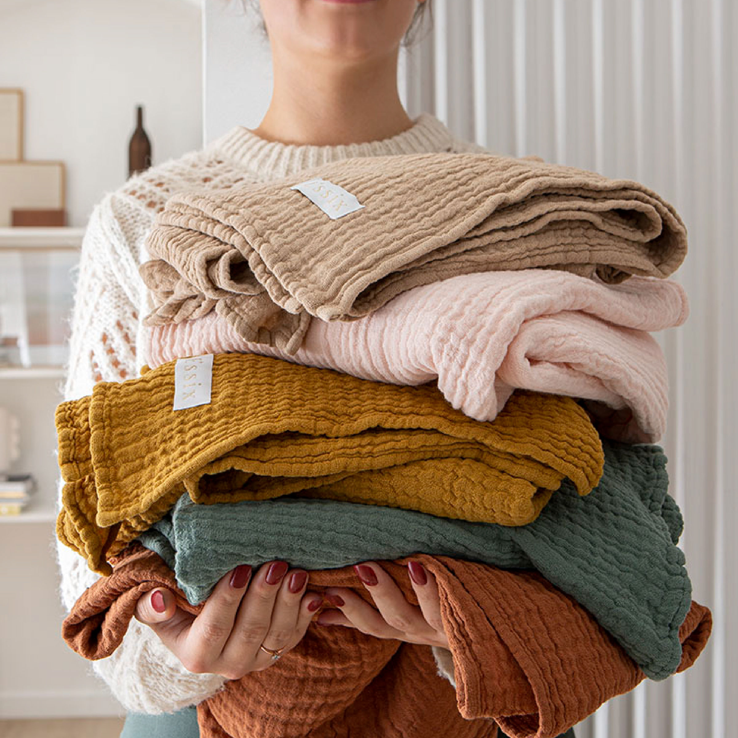 Essix Sprei Jazzy Stonewashed Katoengaas Biscuit 260 x 240 cm