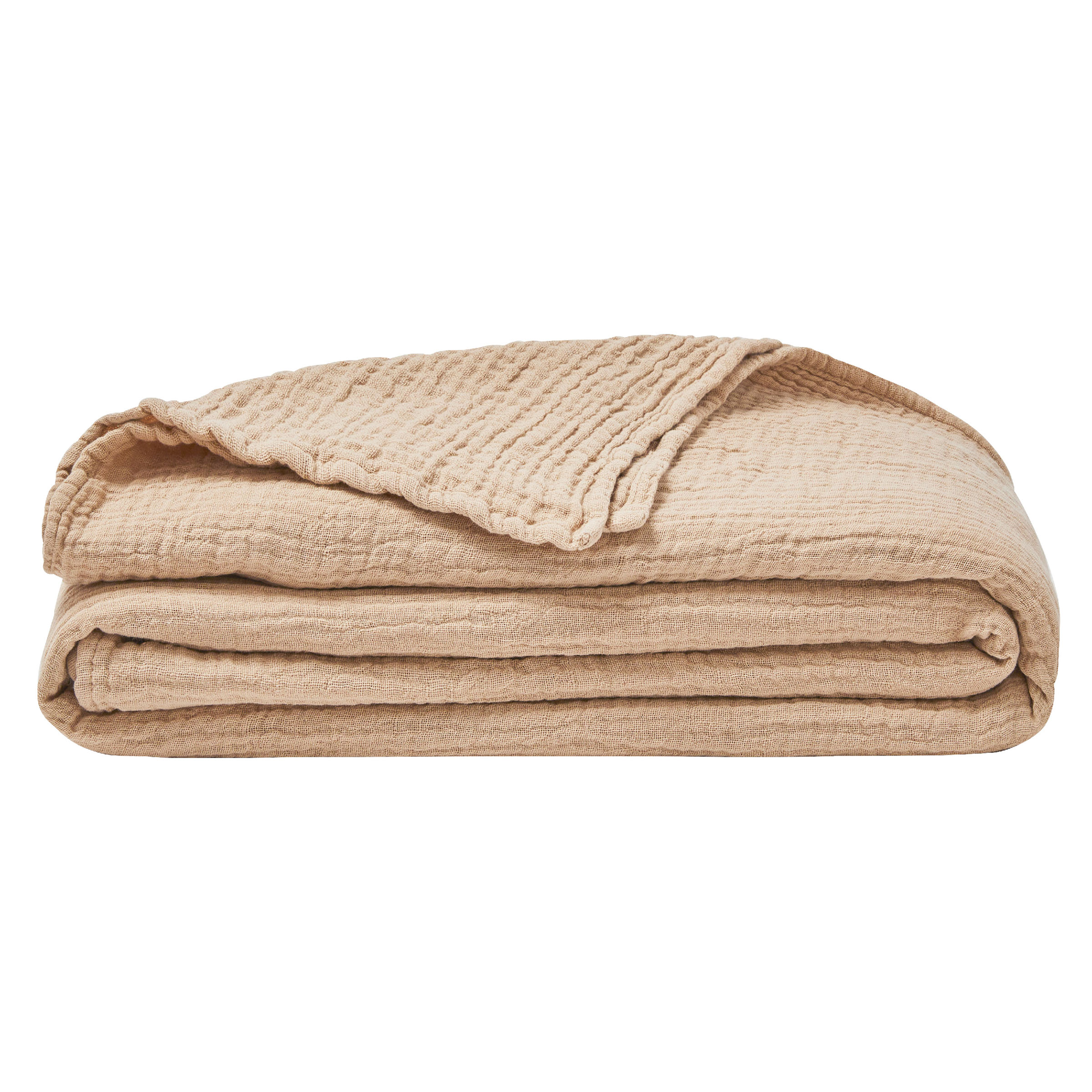 Essix Sprei Jazzy Stonewashed Katoengaas Biscuit 260 x 240 cm