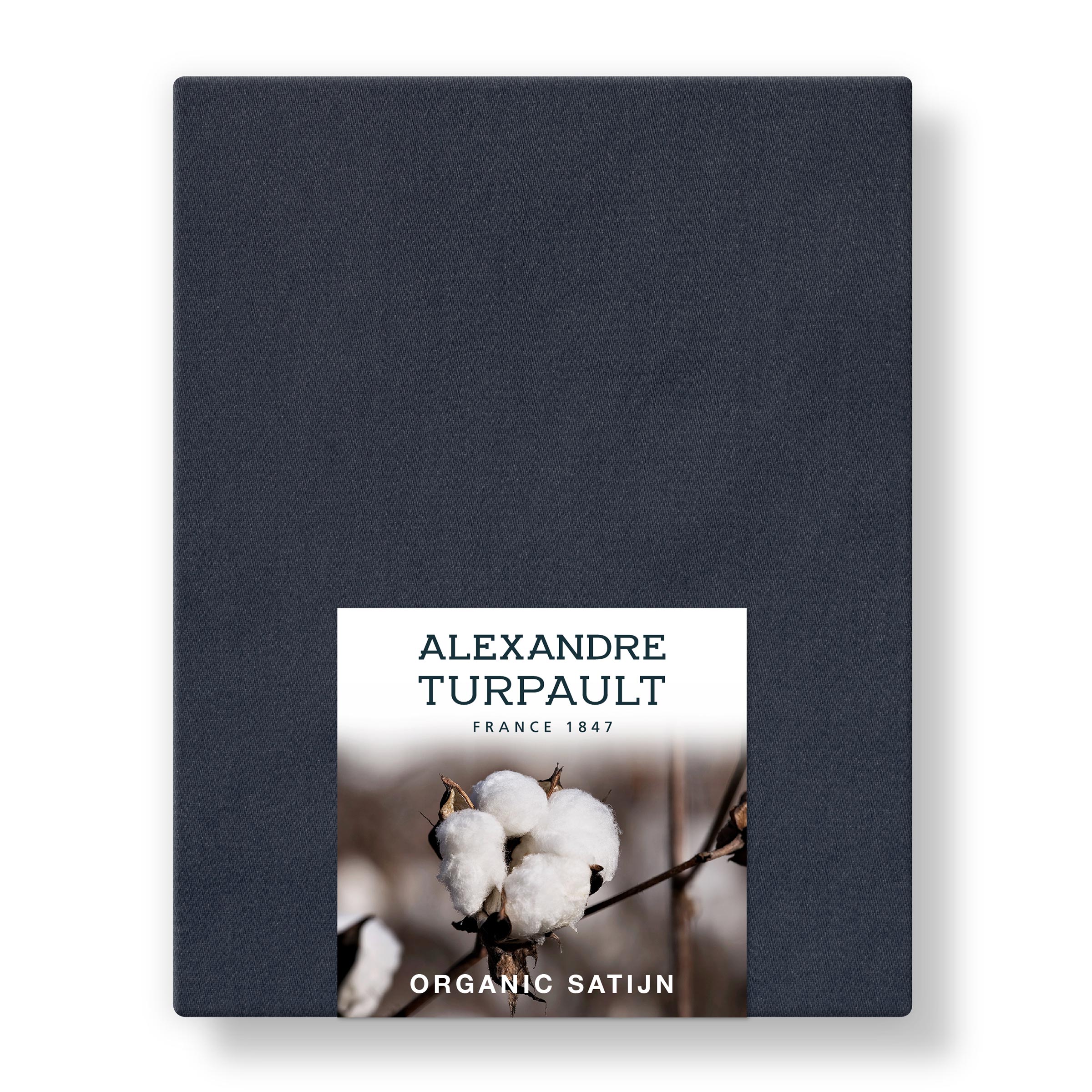 Alexandre Turpault Hoeslaken Teophile Organic Satijn 300TC Marine