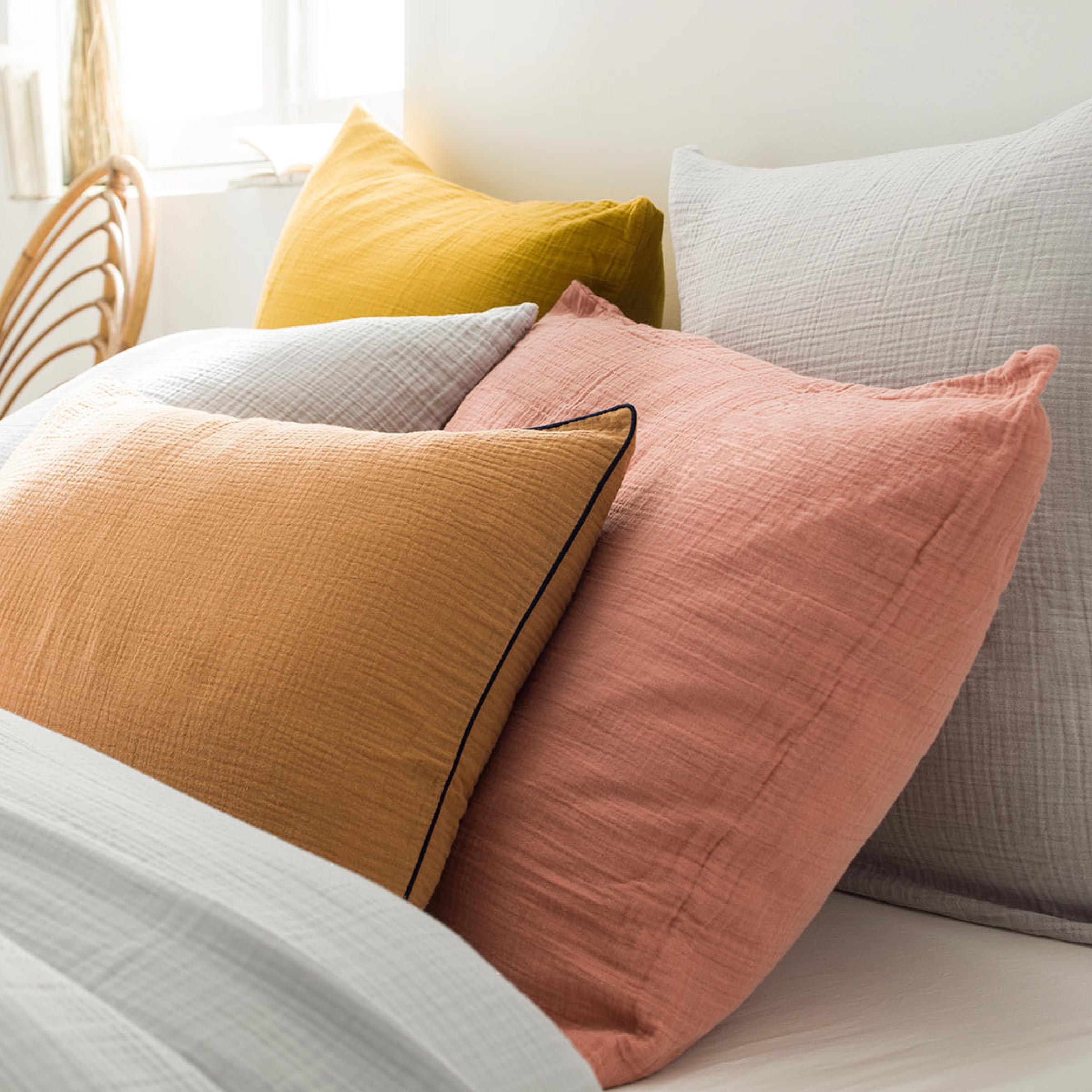 Essix Kussensloop Tendresse Stonewashed Katoengaas 145TC Greige