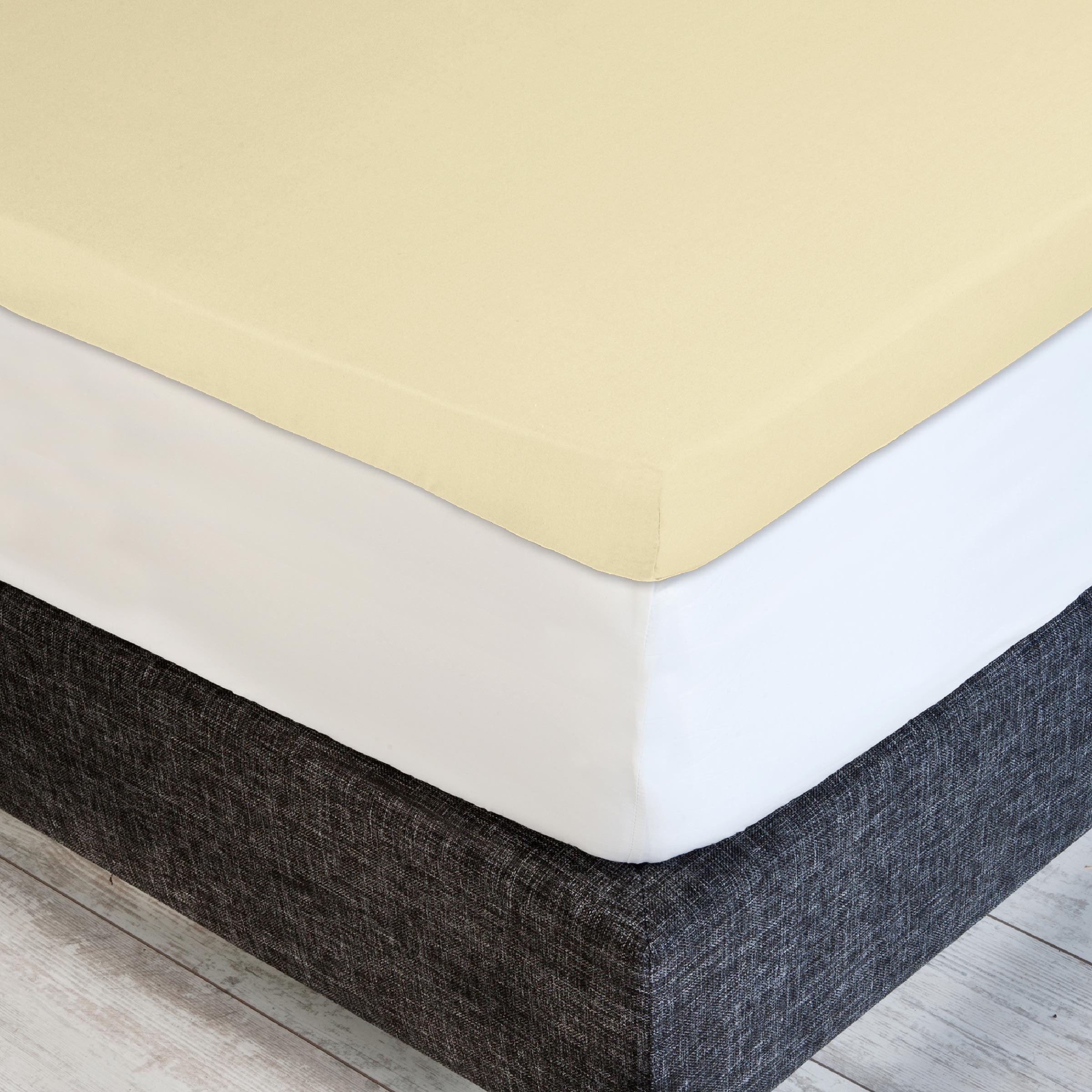 Dommelin Dubbel Split Topper Hoeslaken Satijn 300TC Lichtgeel