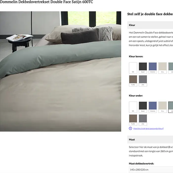 Dommelin maatwerk satijn 600TC