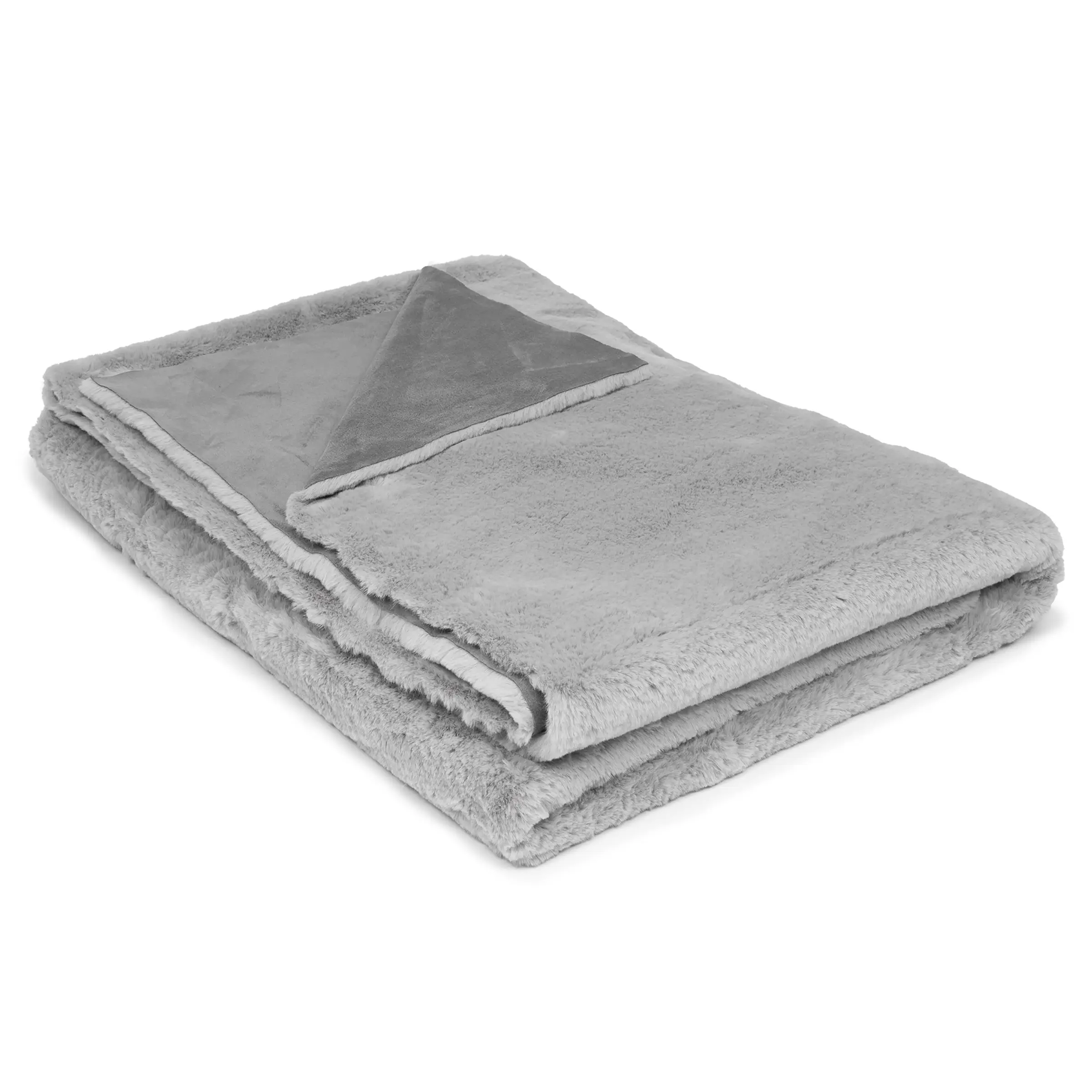Mrs.Me Bedeind Sprei Lammy Imitatiebont Quartz - Midgrey 150 x 300 cm