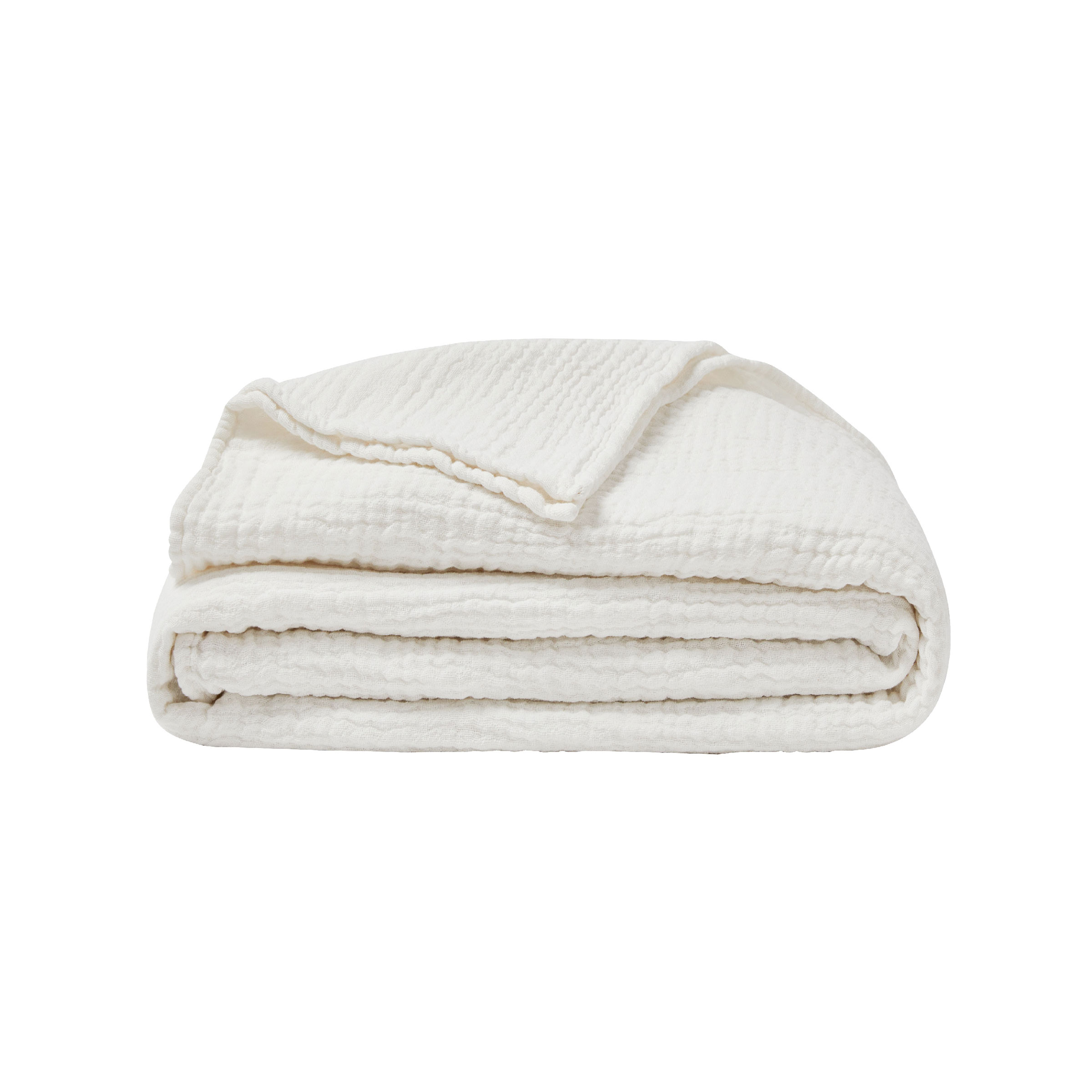 Essix Plaid Jazzy Stonewashed Katoengaas Wit 130 x 170 cm