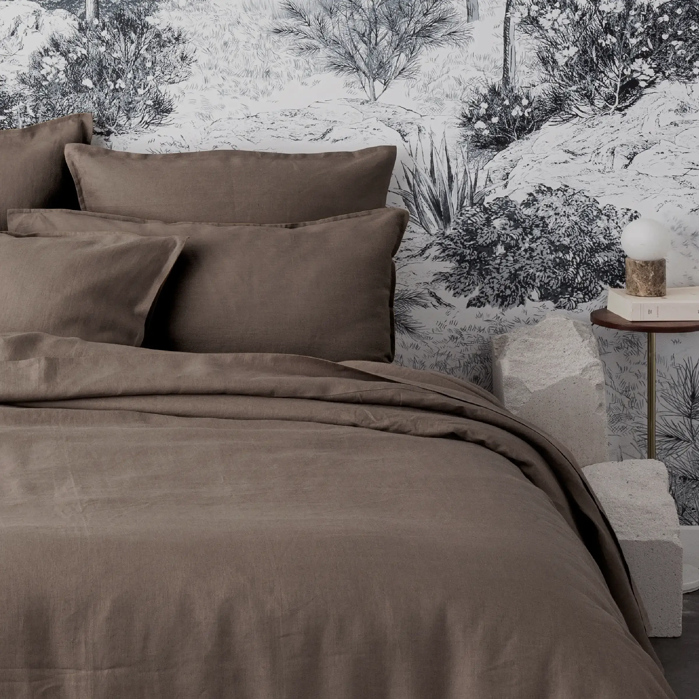 Alexandre Turpault Hoeslaken Nouvelle Vague Stonewashed Linnen Reed Brown