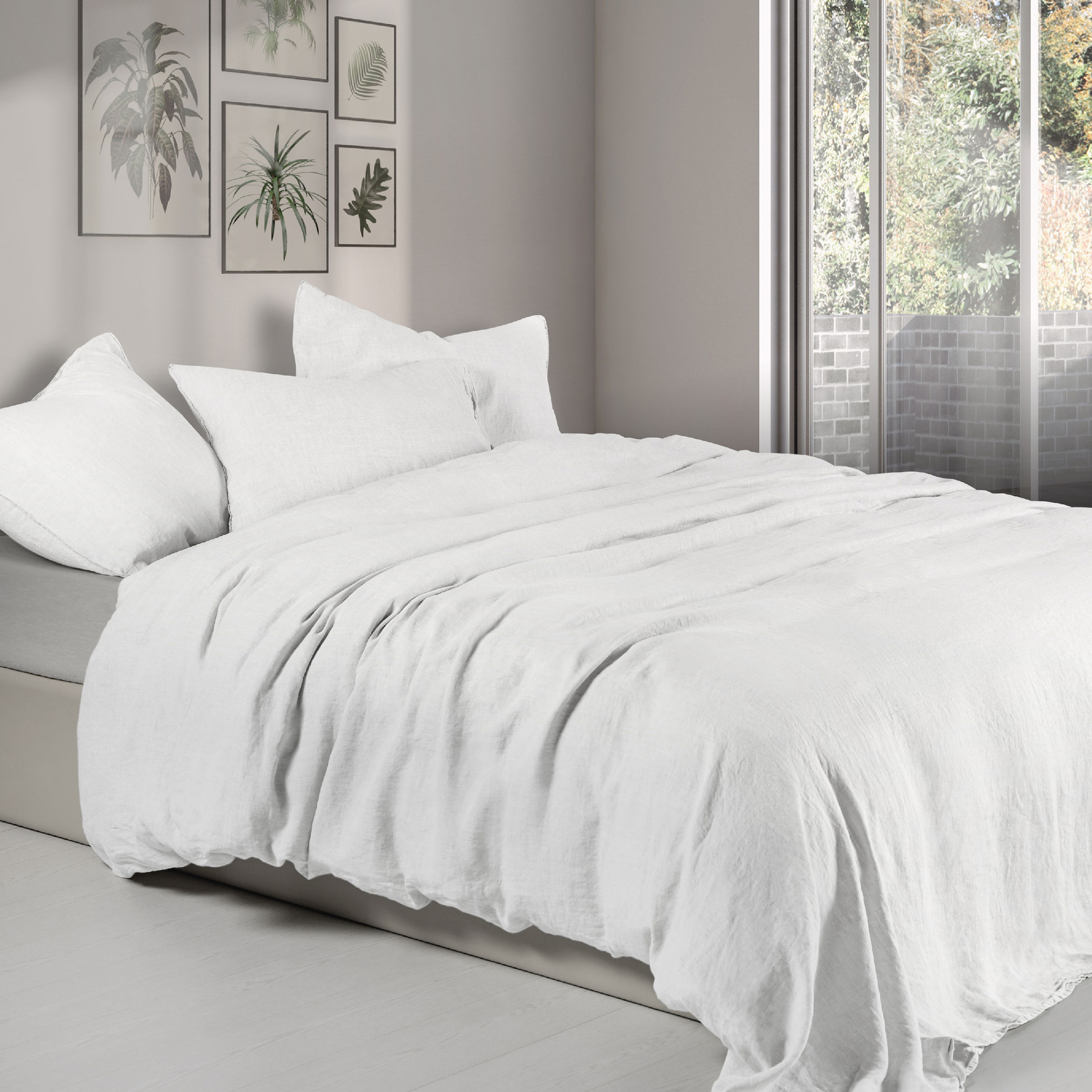 Dommelin Dekbedovertrekset Tough Stonewashed Linnen Wit