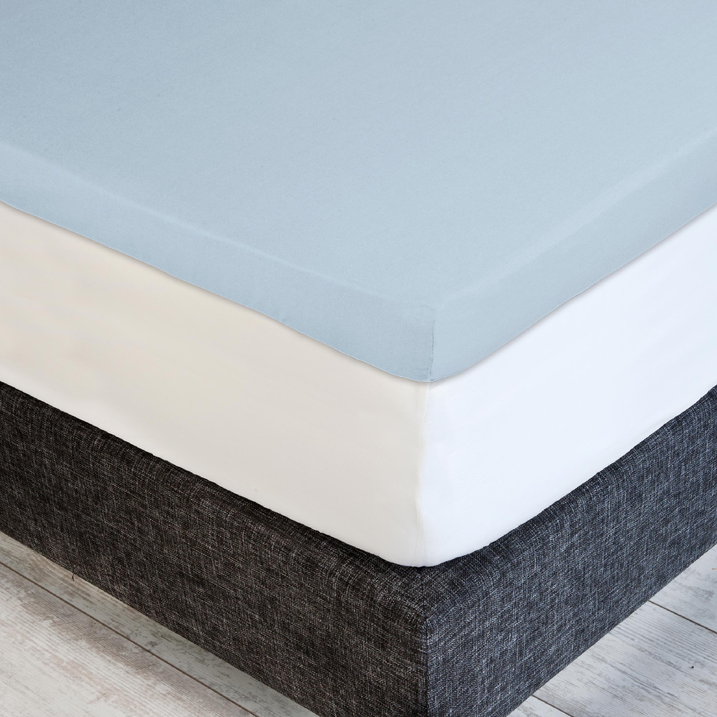 Dommelin Dubbel Split Topper Hoeslaken Percal 200TC Lichtblauw