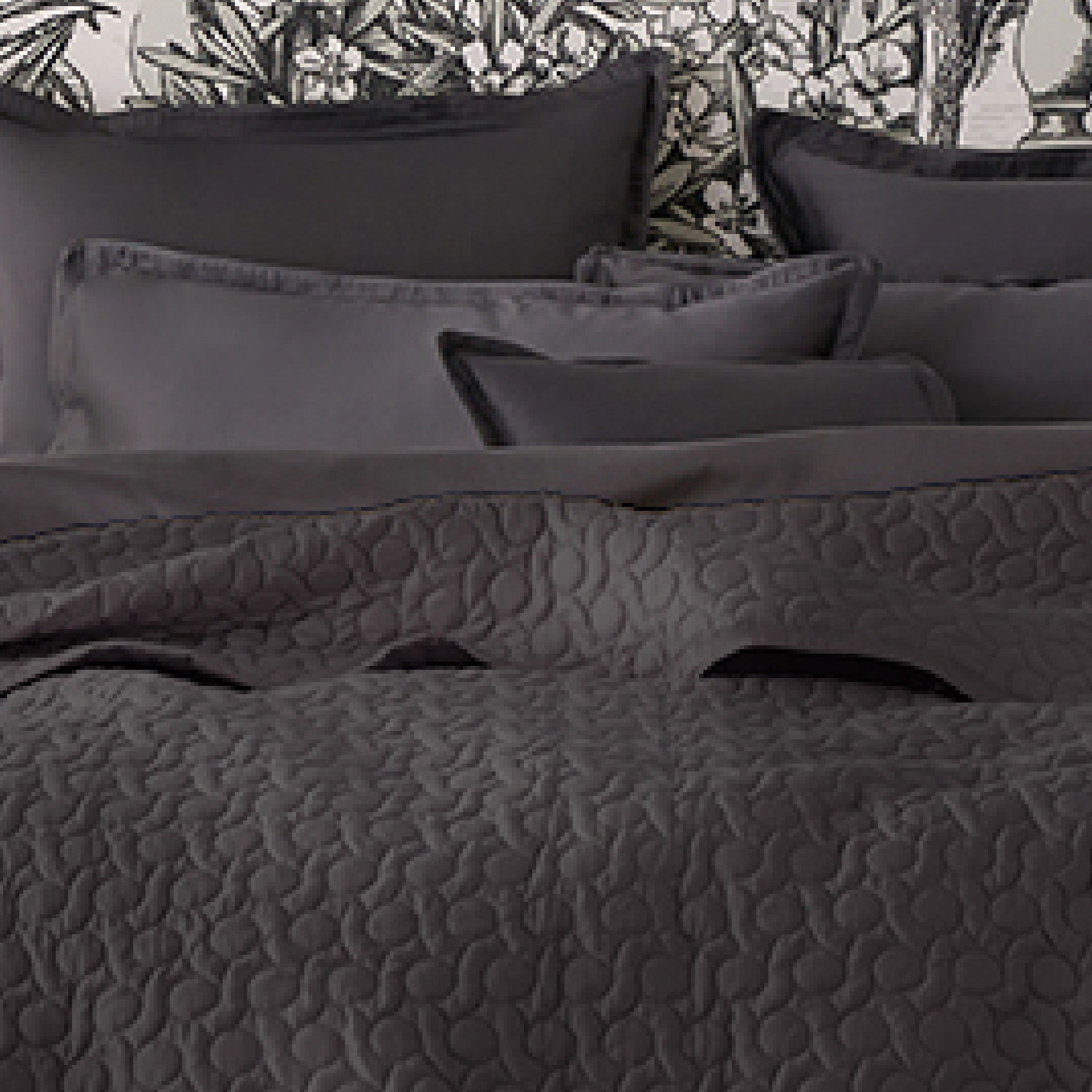 Alexandre Turpault Sprei Poesie Satijn Off Black 260 x 240 cm