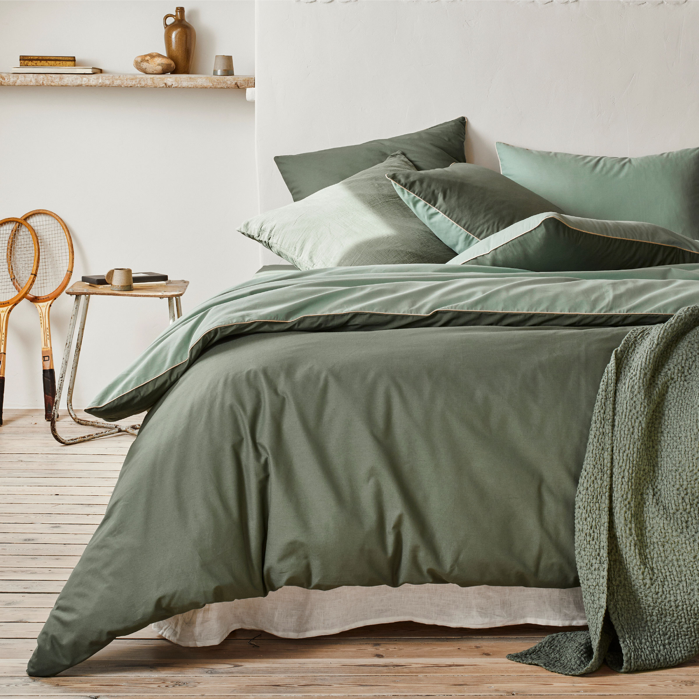 Essix Dekbedovertrek Set Bons Jours Katoen 145TC Palme - Aloe 