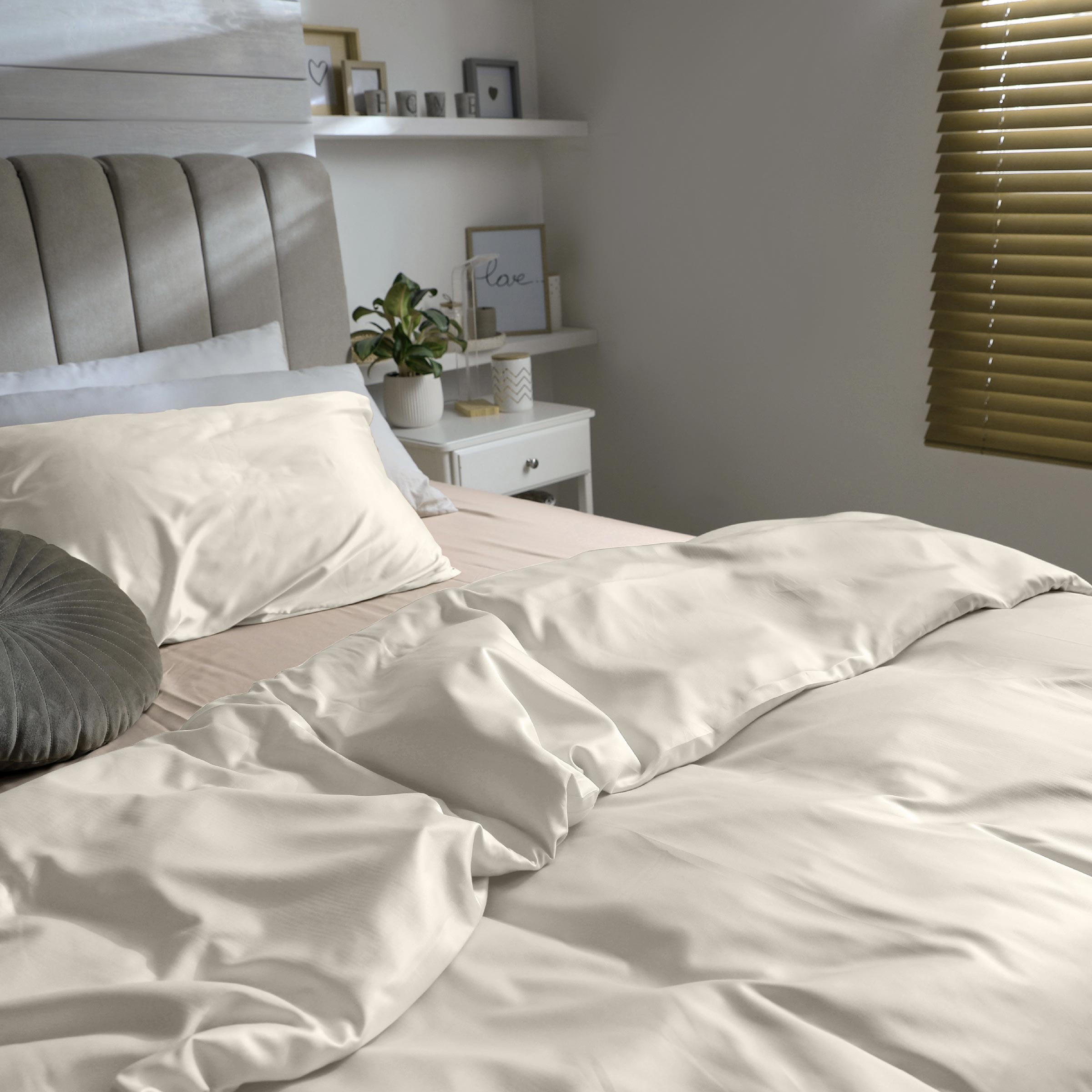 Dommelin Dekbedovertrek Set Satijn 300TC Beige 