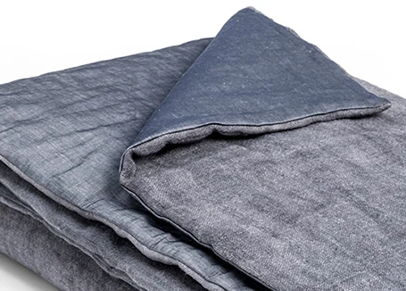 linnen, blauw, stof, gevouwen, textured
