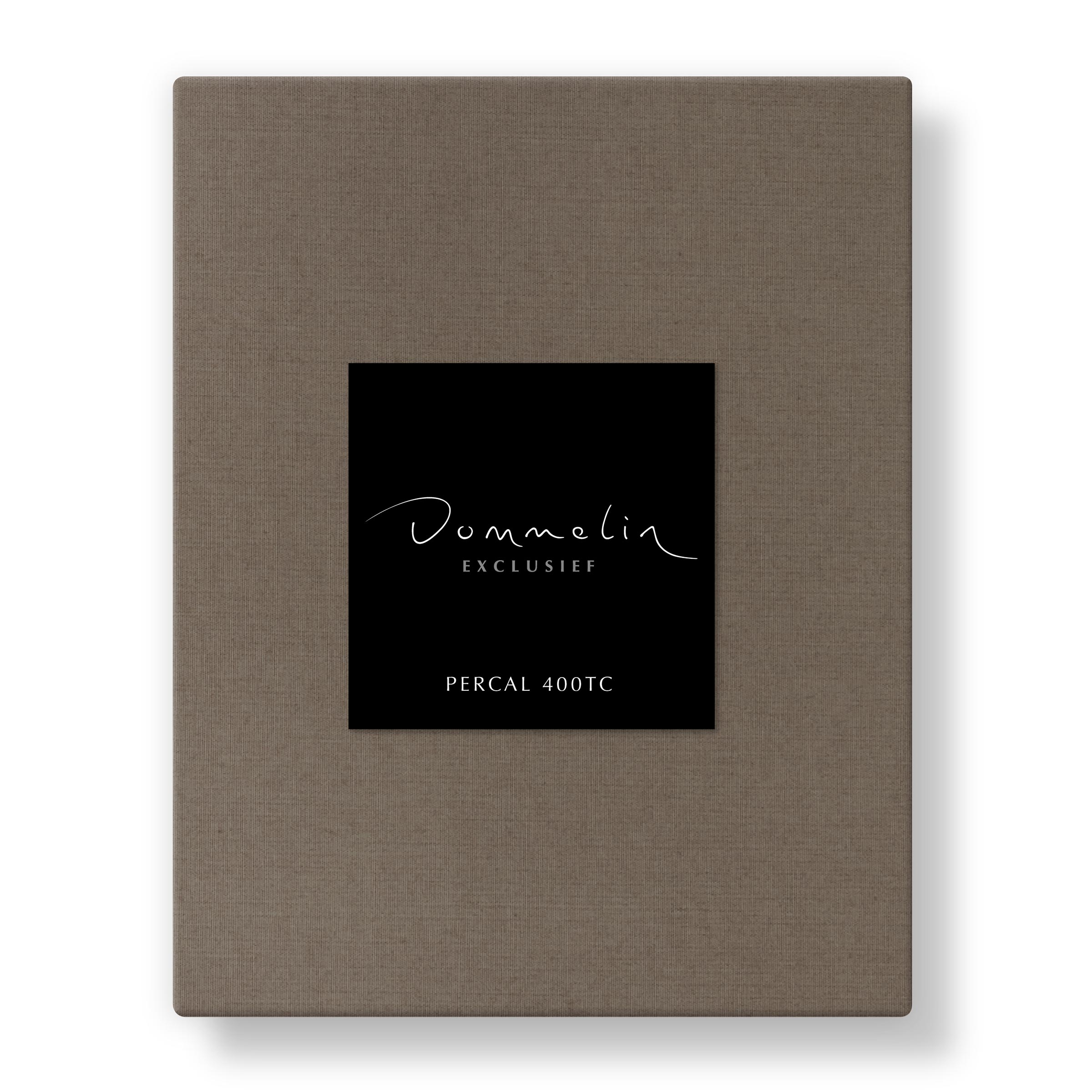 Dommelin Hoeslaken Hoge Hoek Percal 400TC Truffel