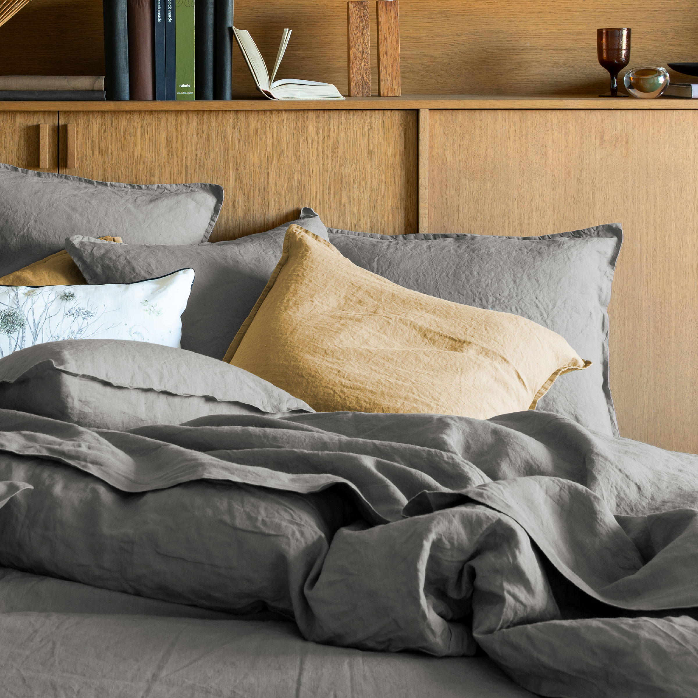 Alexandre Turpault Dekbedovertrek Nouvelle Vague Stonewashed Linnen Teak