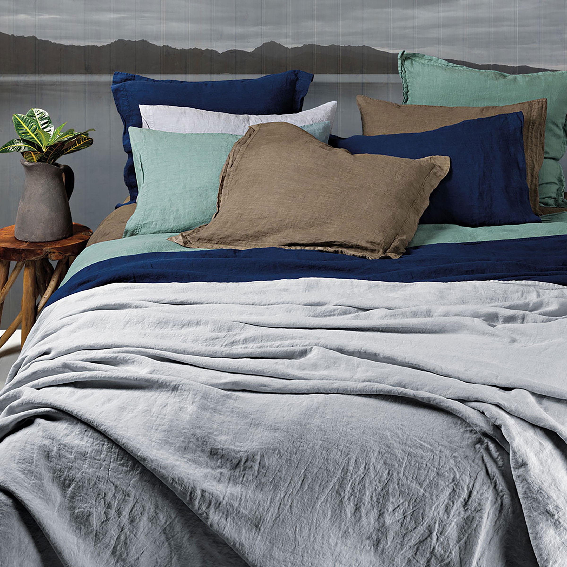 Dommelin Dekbedovertrekset Tough Stonewashed Linnen Navyblauw