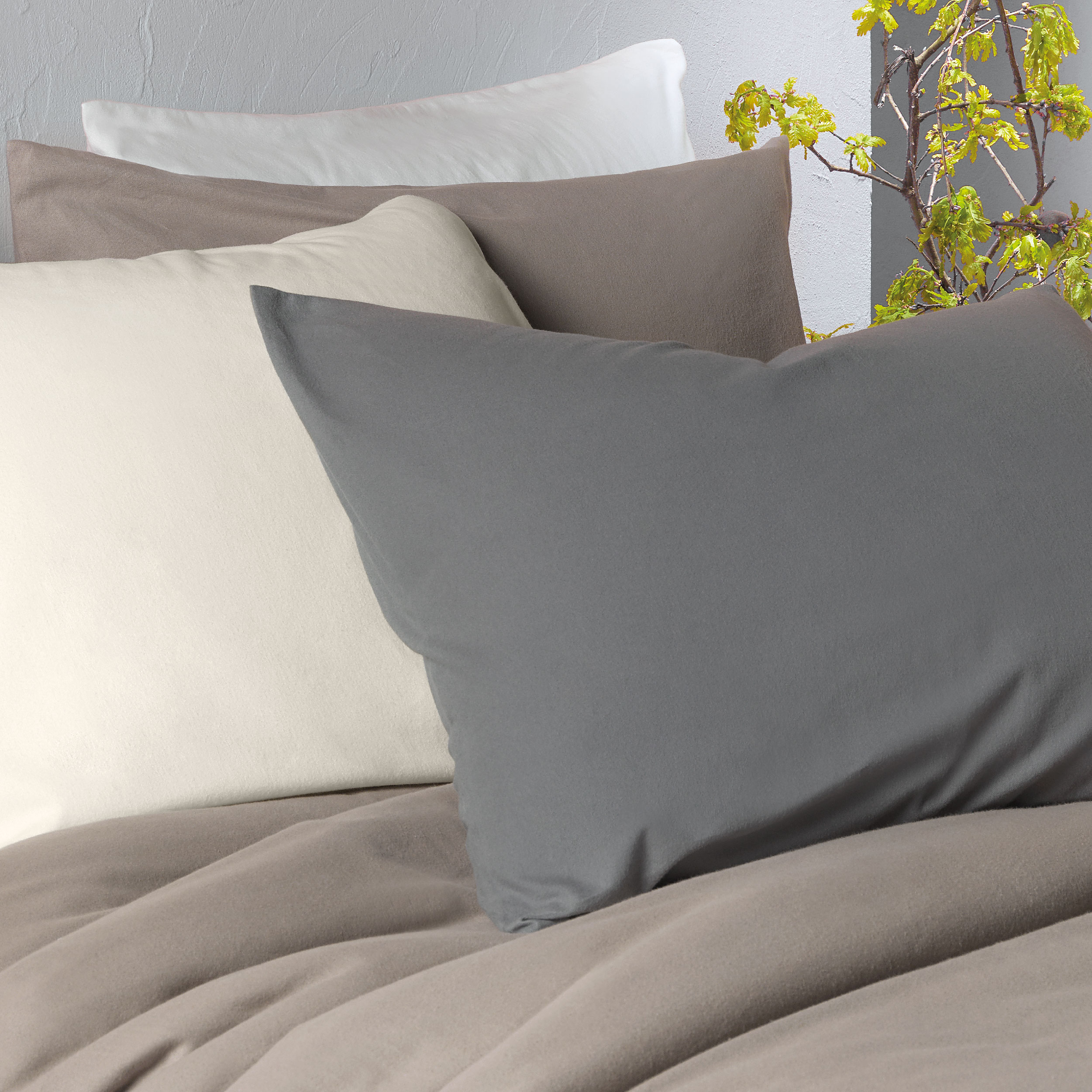 Dommelin Dekbedovertrek Set Flanel Taupe