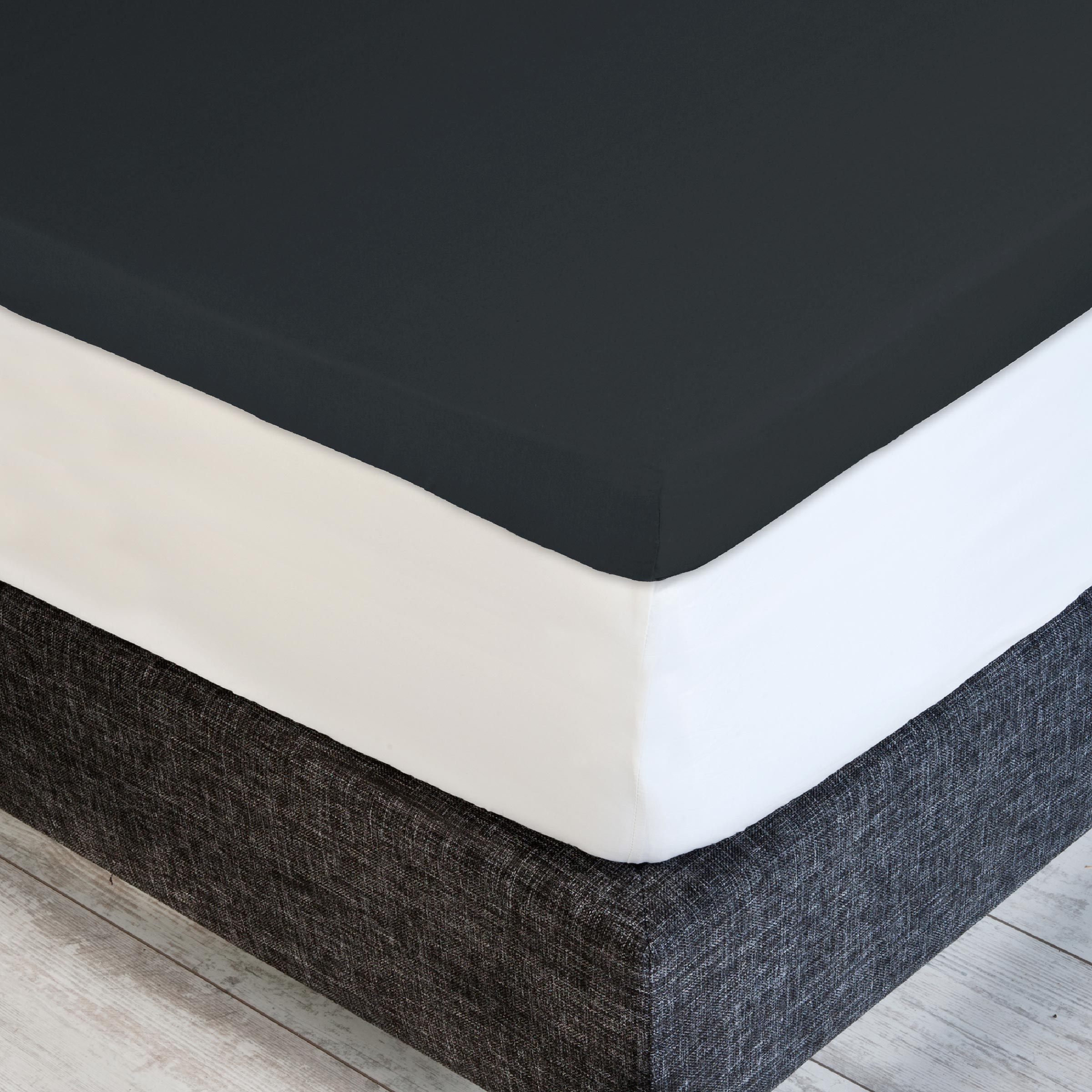 Dommelin Dubbel Split Topper Hoeslaken Satijn 300TC Donkergrijs