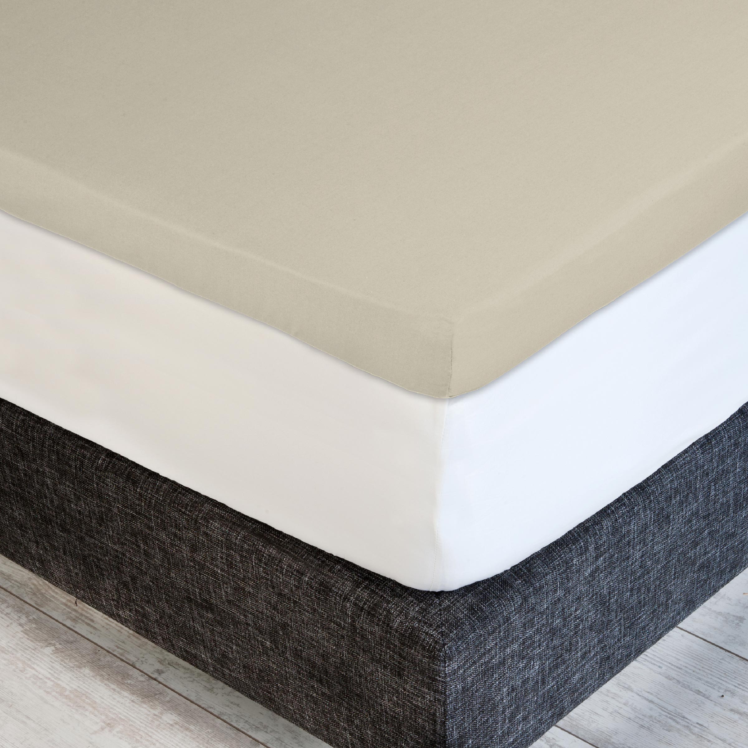 Dommelin Dubbel Split Topper Hoeslaken Percal 200TC Camel