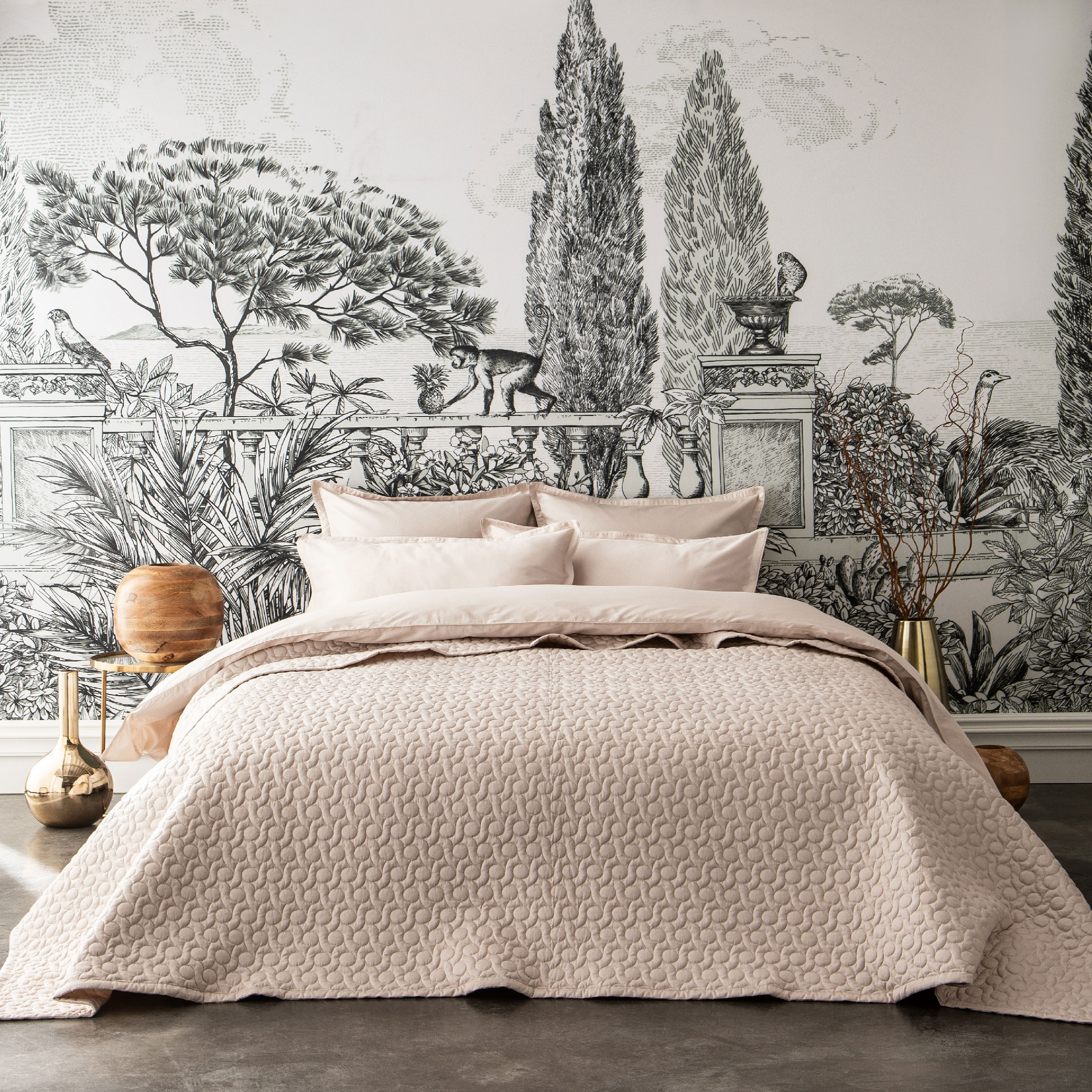 Alexandre Turpault Sprei Poesie Satijn Moon 260 x 240 cm