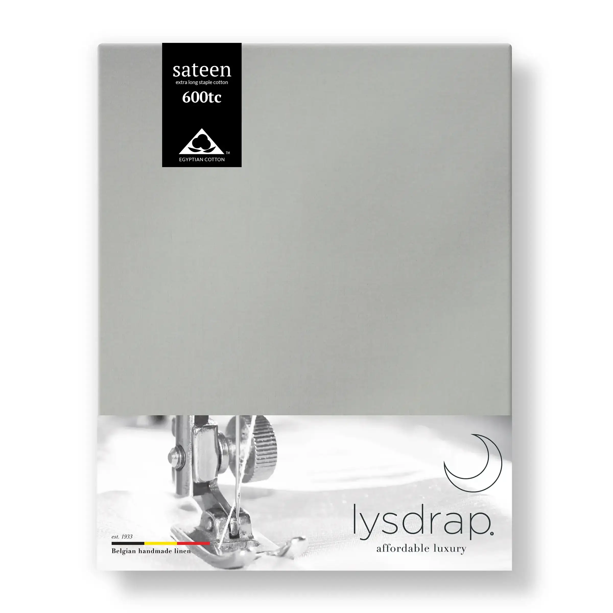 Lysdrap Hoeslaken Satijn 600TC Glacier Gray