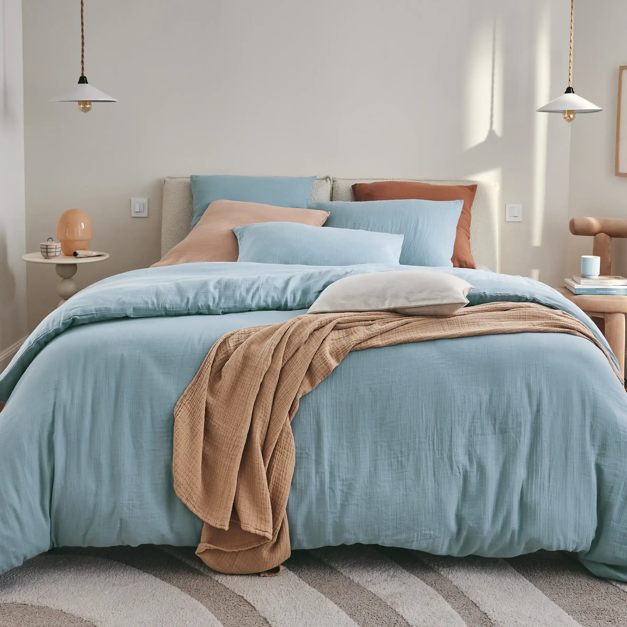 Essix Dekbedovertrek Tendresse Stonewashed Katoengaas 145TC Heure Bleue