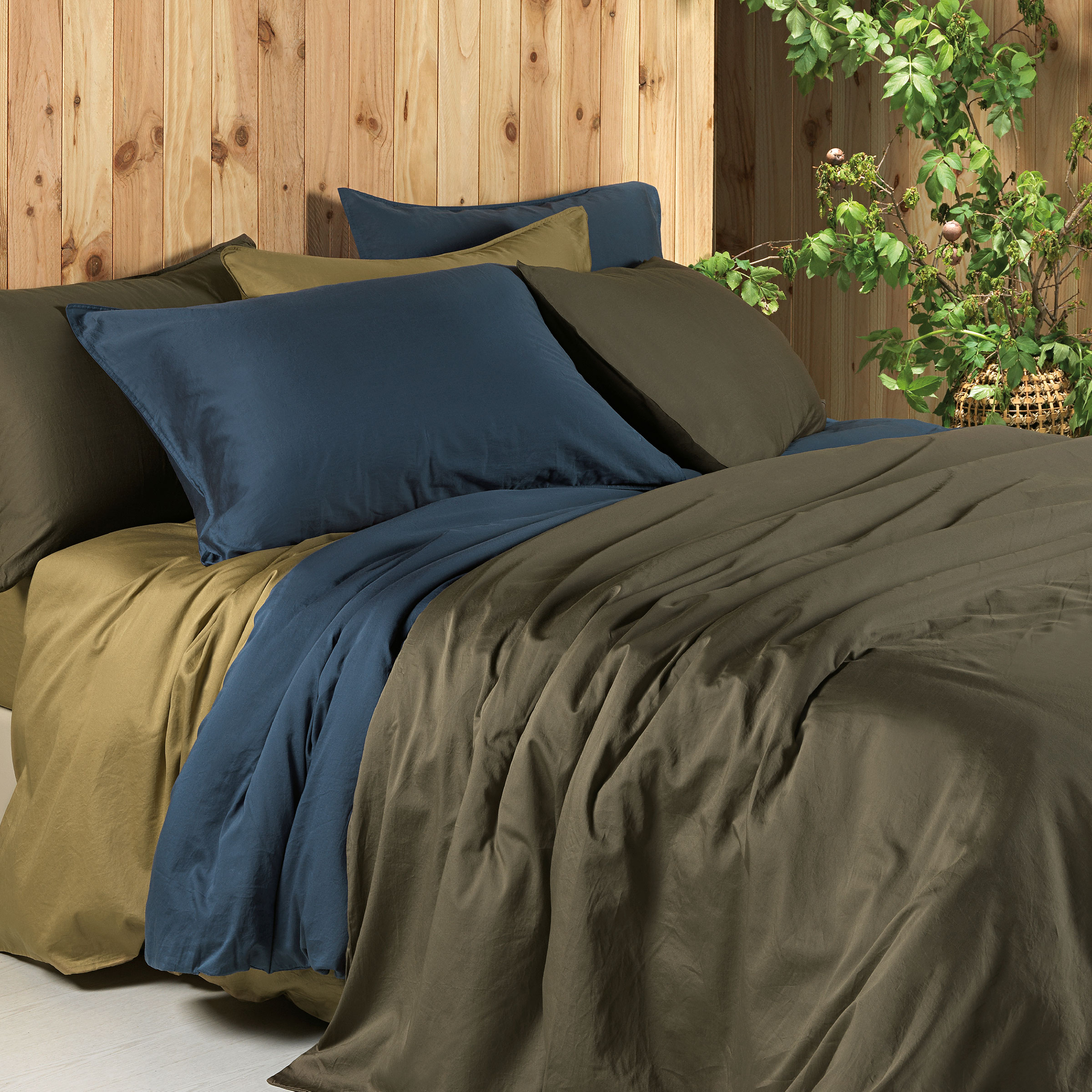 Dommelin Dekbedovertrekset Lavado Stonewashed Satijn 300TC Nachtblauw