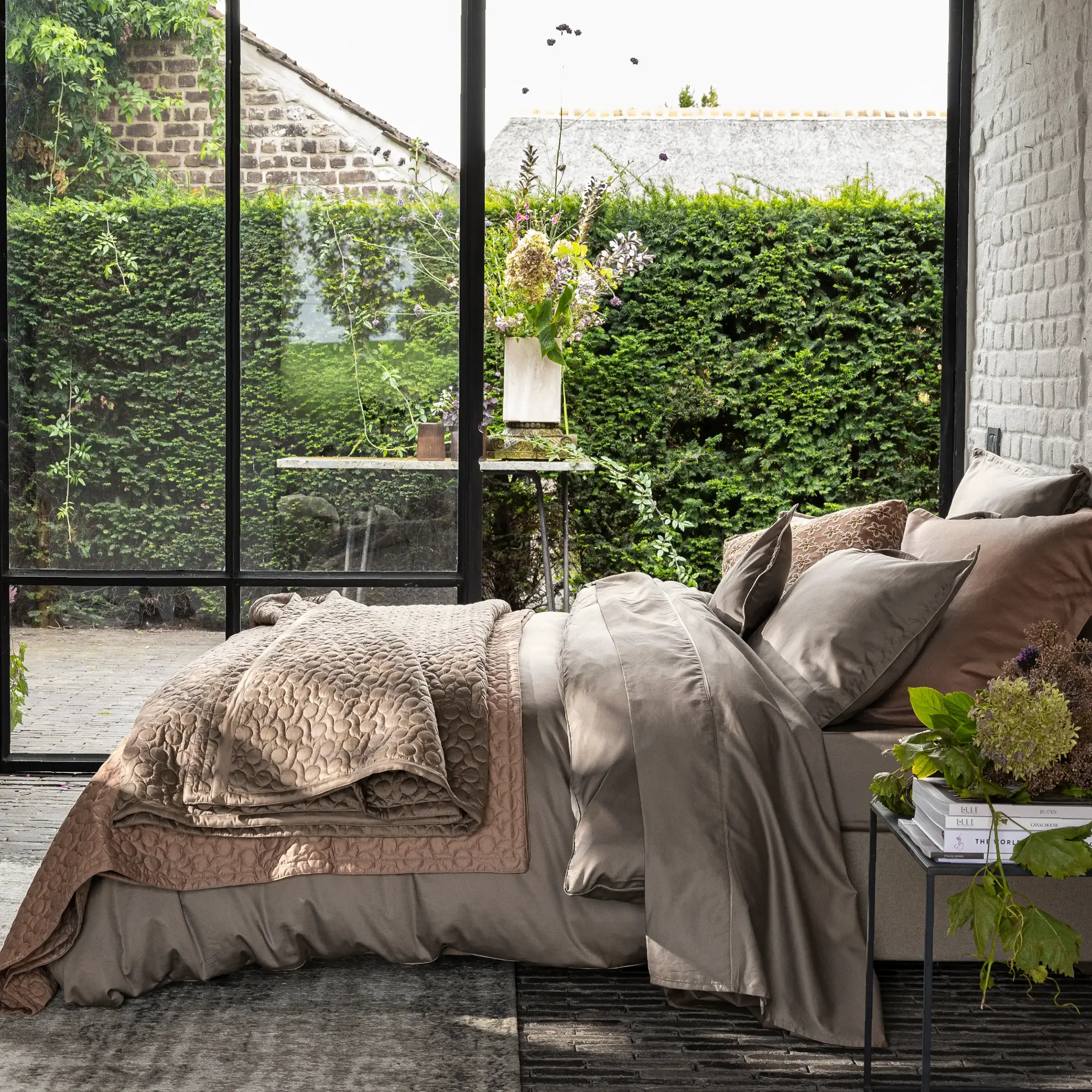 Alexandre Turpault Dekbedovertrek Teophile Organic Satijn 300TC Deer Brown