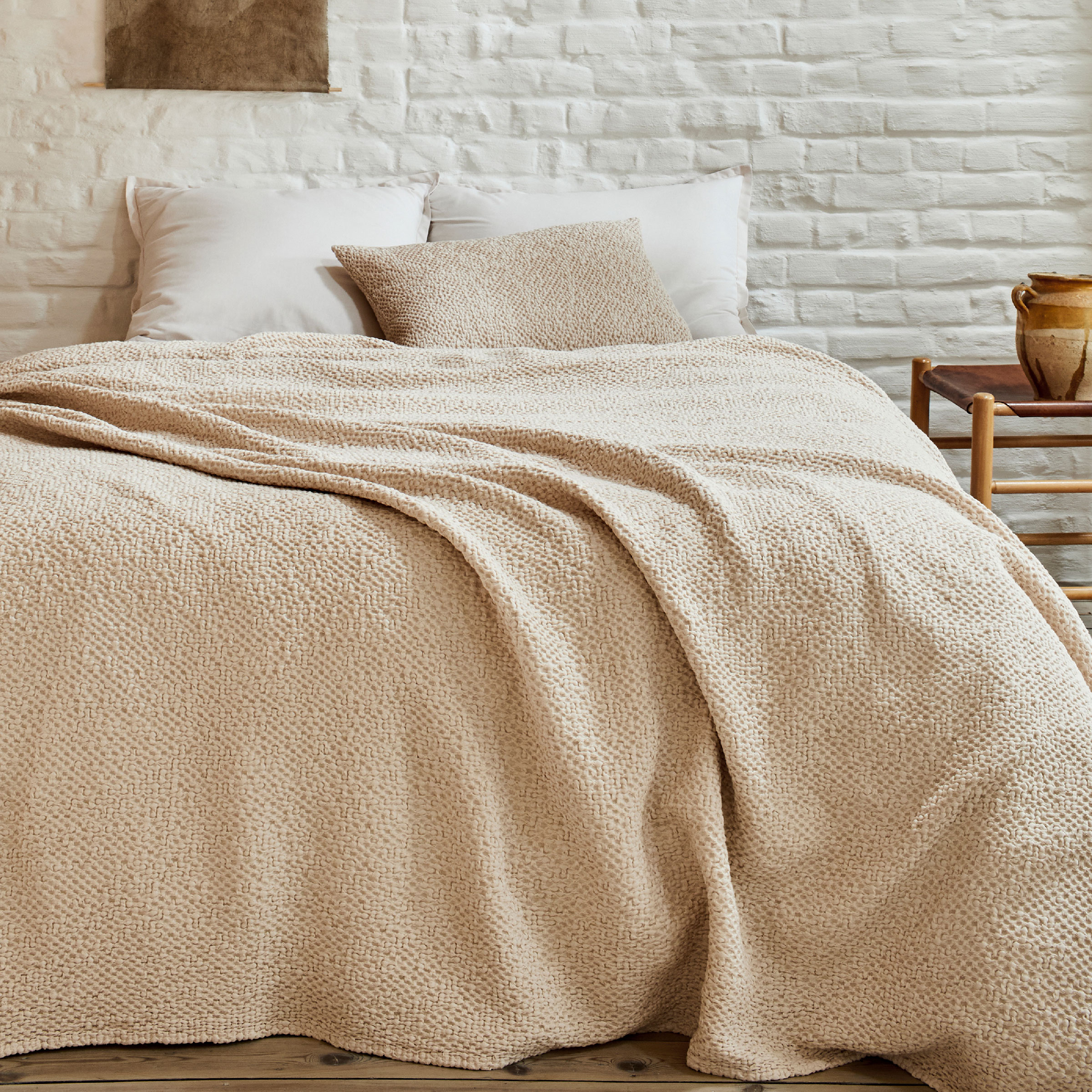 Essix Sierkussenhoes Songe Stonewashed Katoen Vanille 40 x 60 cm