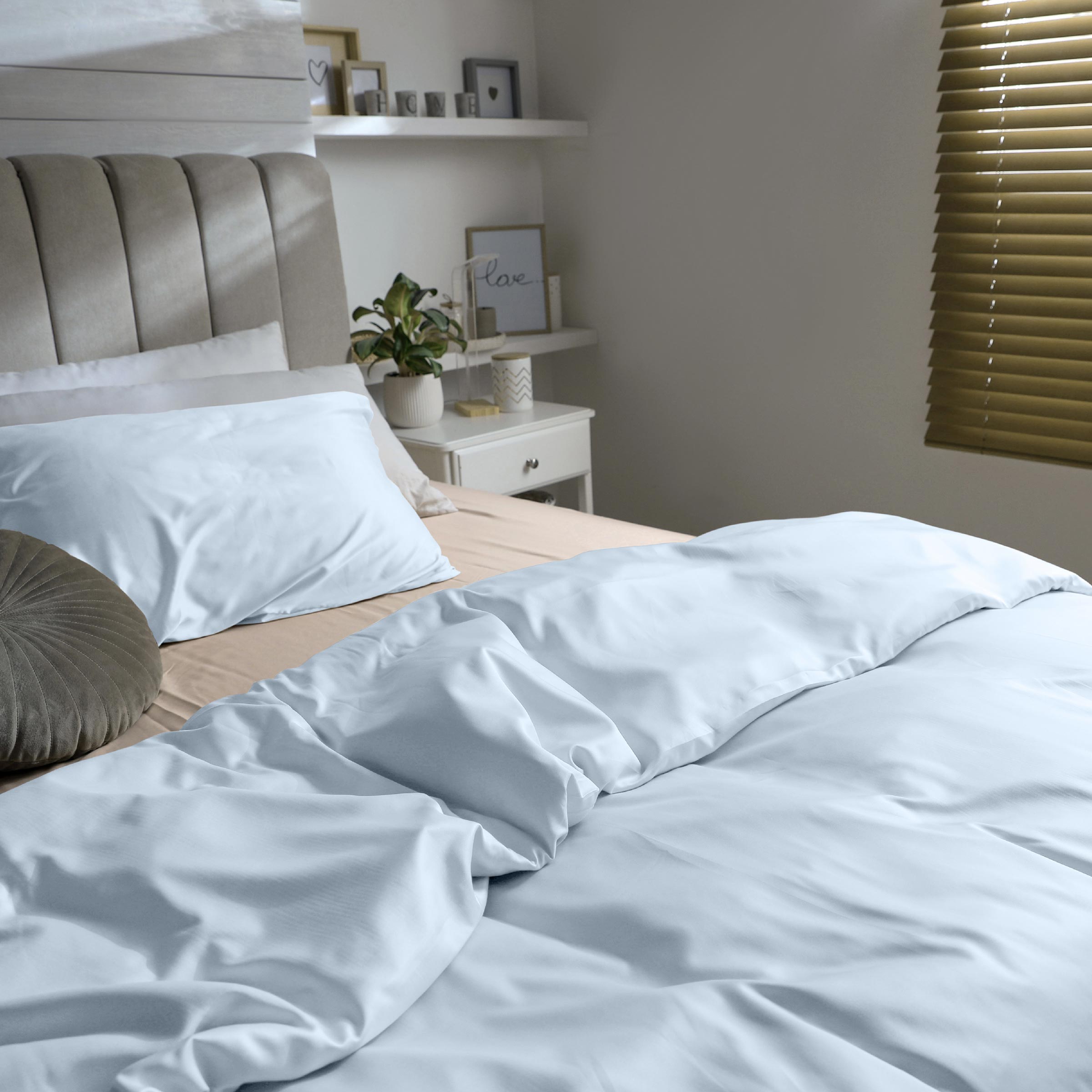 Dommelin Dekbedovertrek Set Satijn 300TC Lichtblauw 