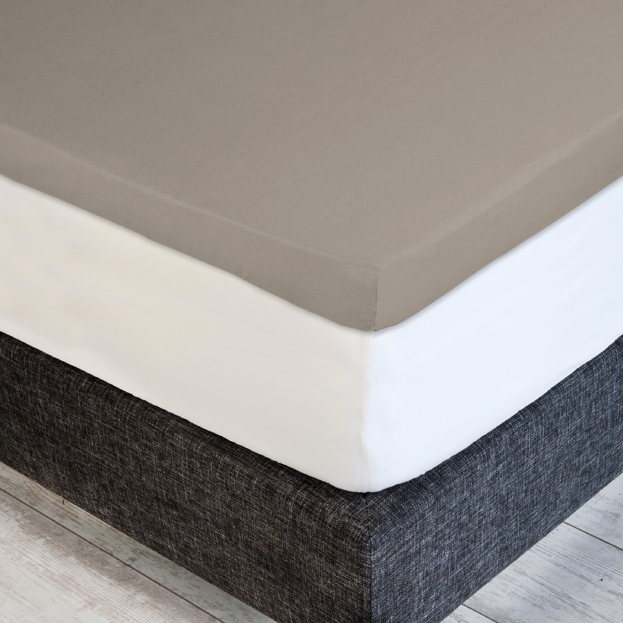 Dommelin Dubbel Split Topper Hoeslaken Percal 200TC Kaki