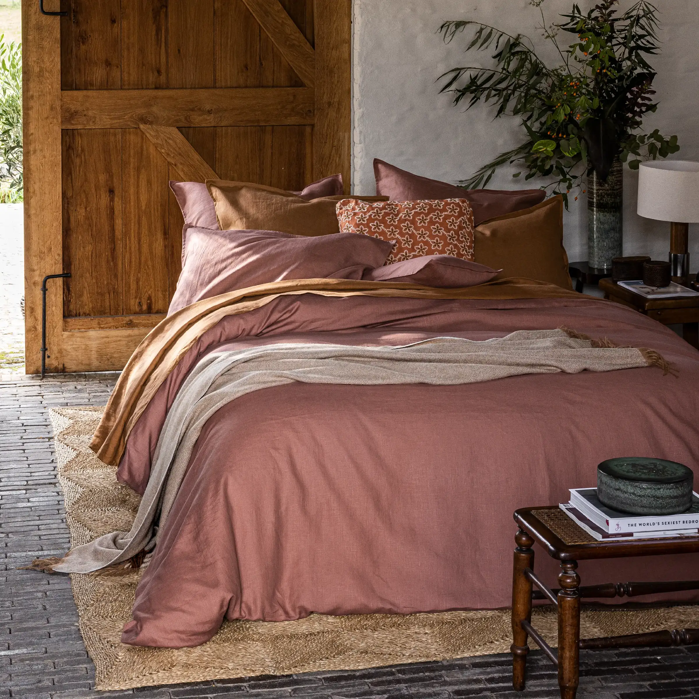 Alexandre Turpault Kussensloop Nouvelle Vague Stonewashed Linnen Terracotta