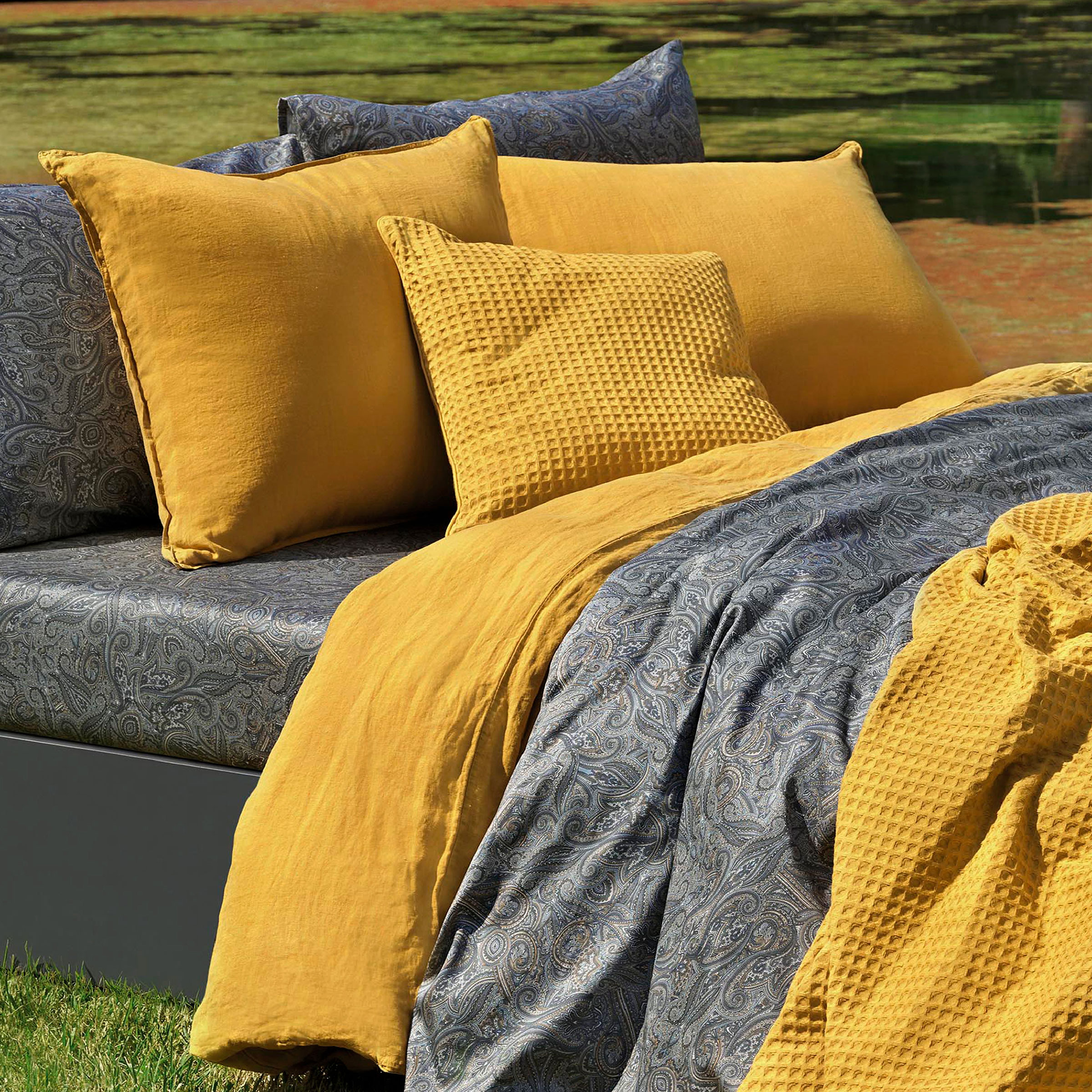 Dommelin Dekbedovertrekset Tough Stonewashed Linnen Ambergeel