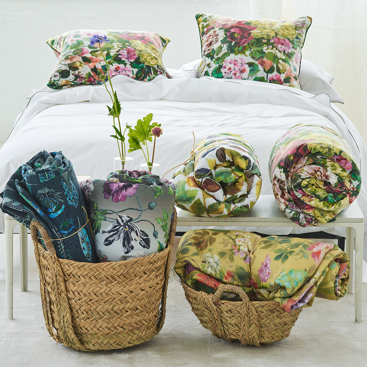 Designers Guild Sprei Grandiflora Velours 135 x 220 cm