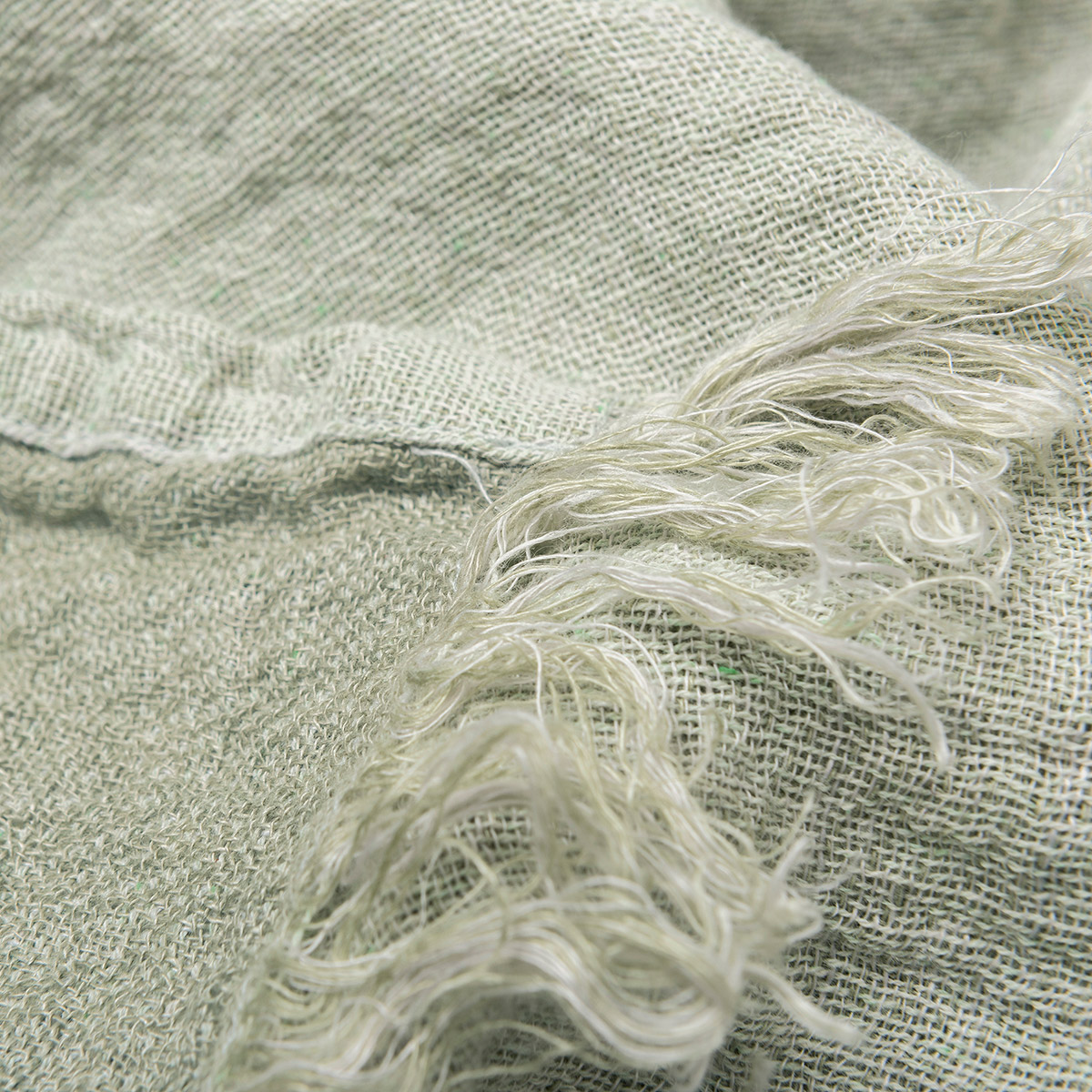 Mrs.Me Bedeind Sprei Wave Linnen - Katoen Eucalyptus 130 x 280 cm