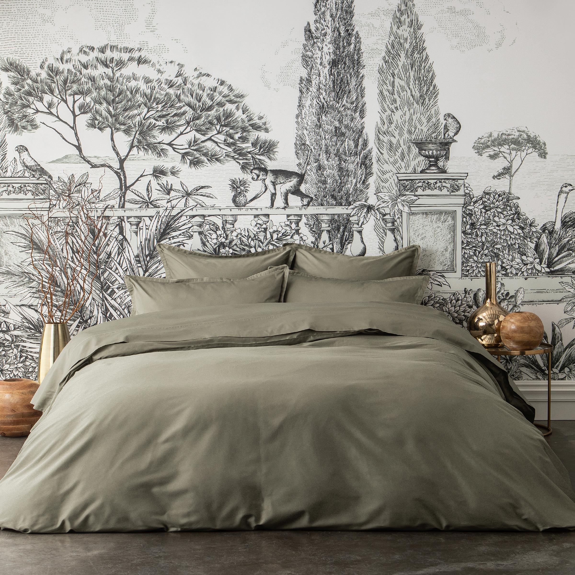 Alexandre Turpault Dekbedovertrek Teophile Organic Satijn 300TC Kaki