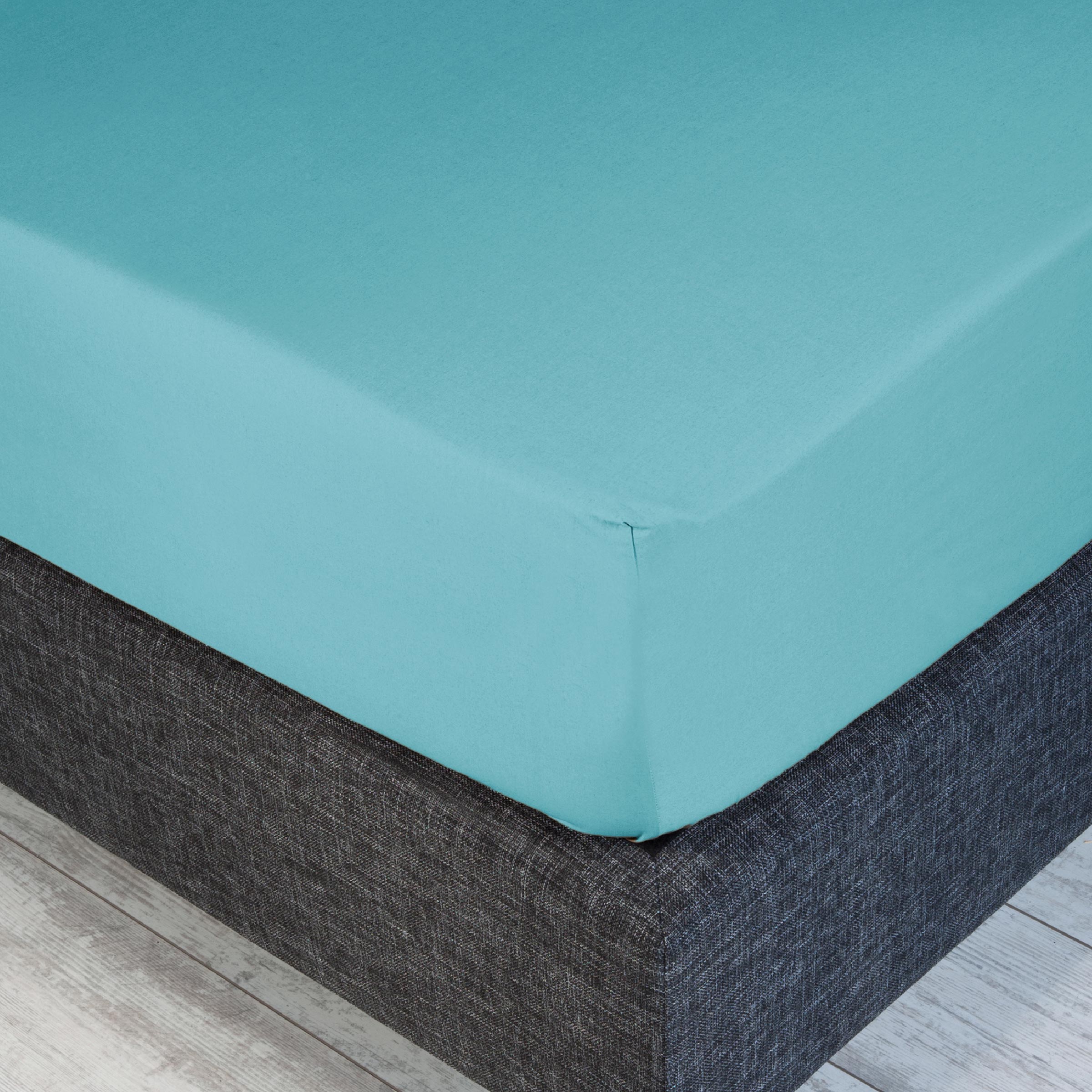 Dommelin Hoeslaken Hoge Hoek Satijn 300TC Aquamarijn