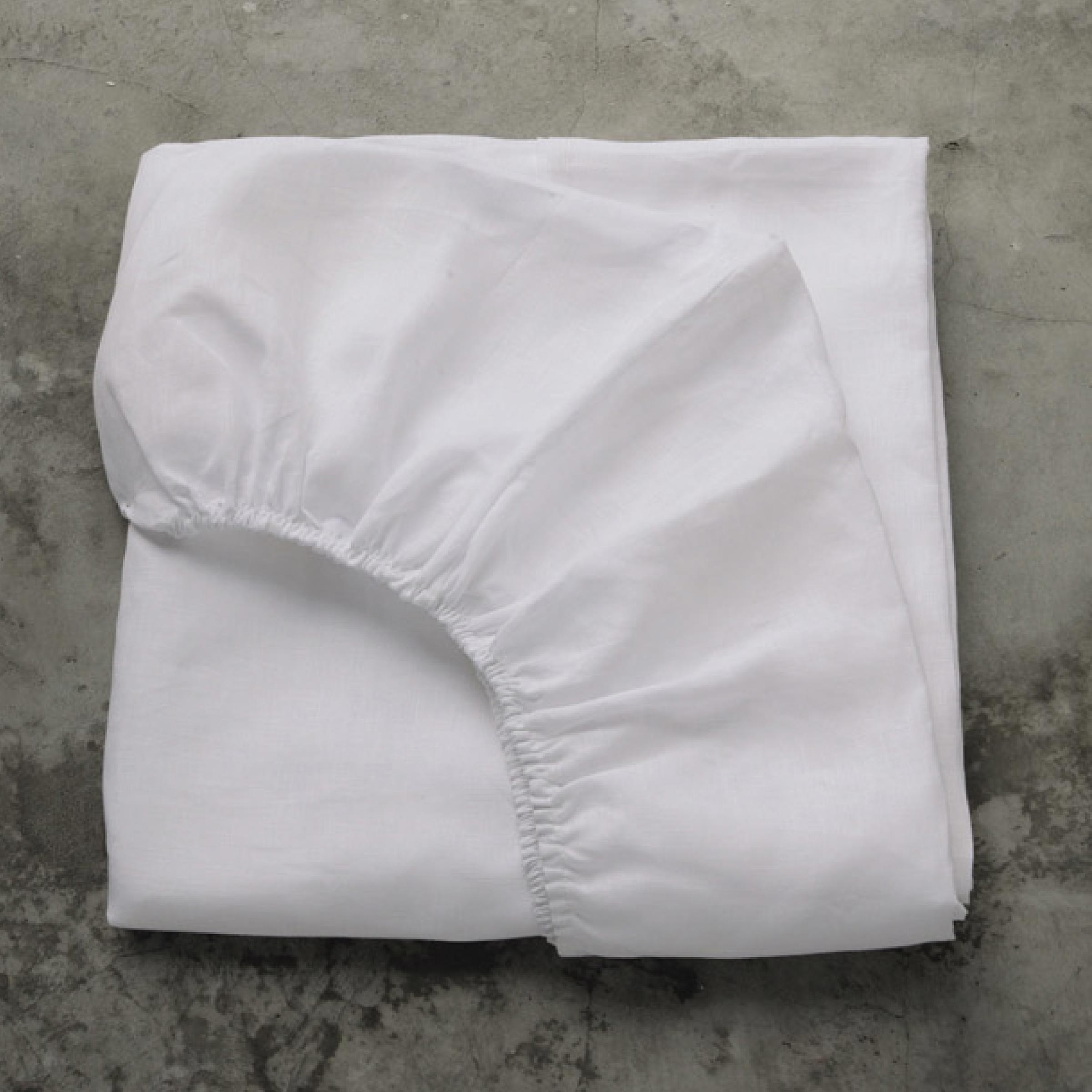 Alexandre Turpault Hoeslaken Ontario Halflinnen Wit