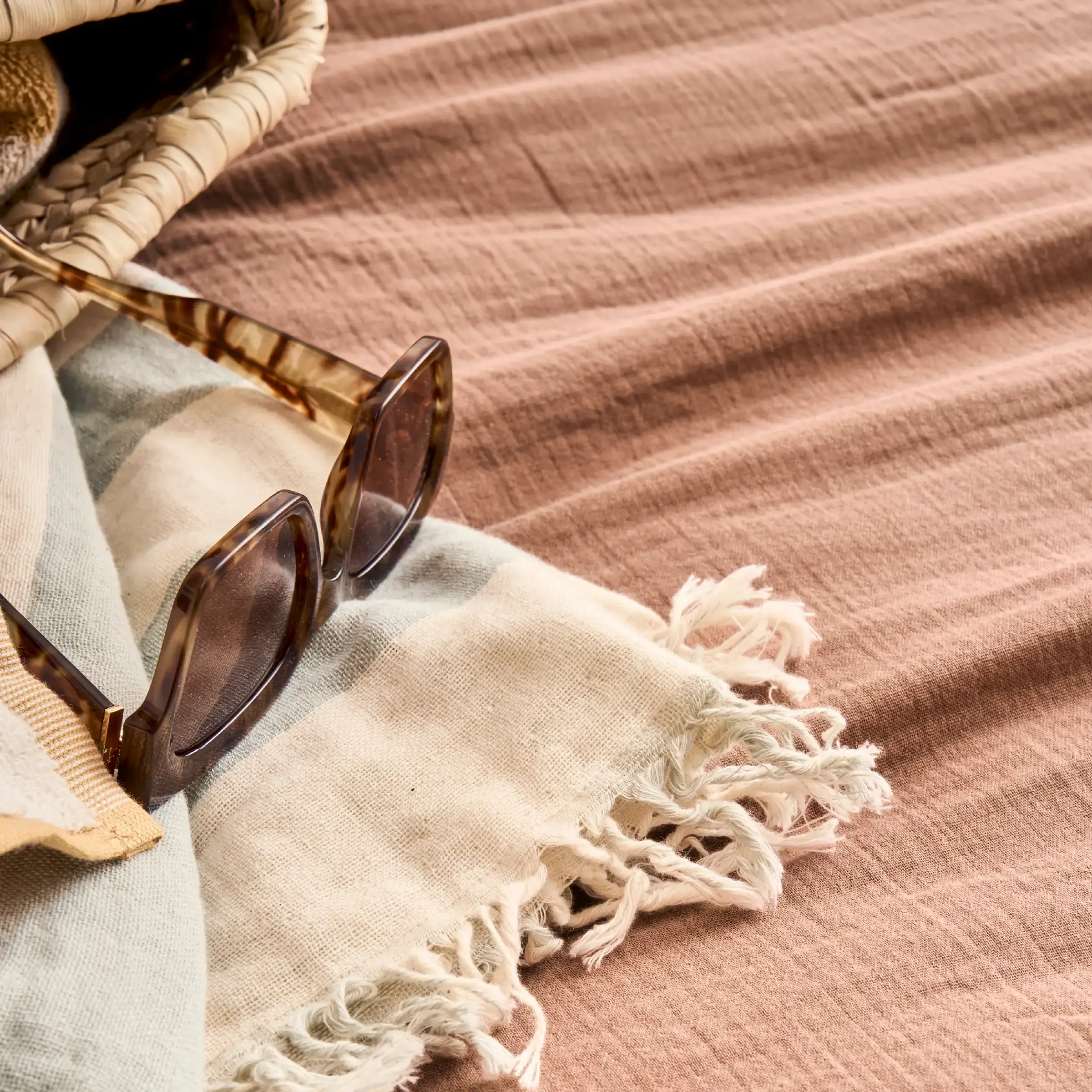 Essix Kussensloop Tendresse Stonewashed Katoengaas 145TC Mocha