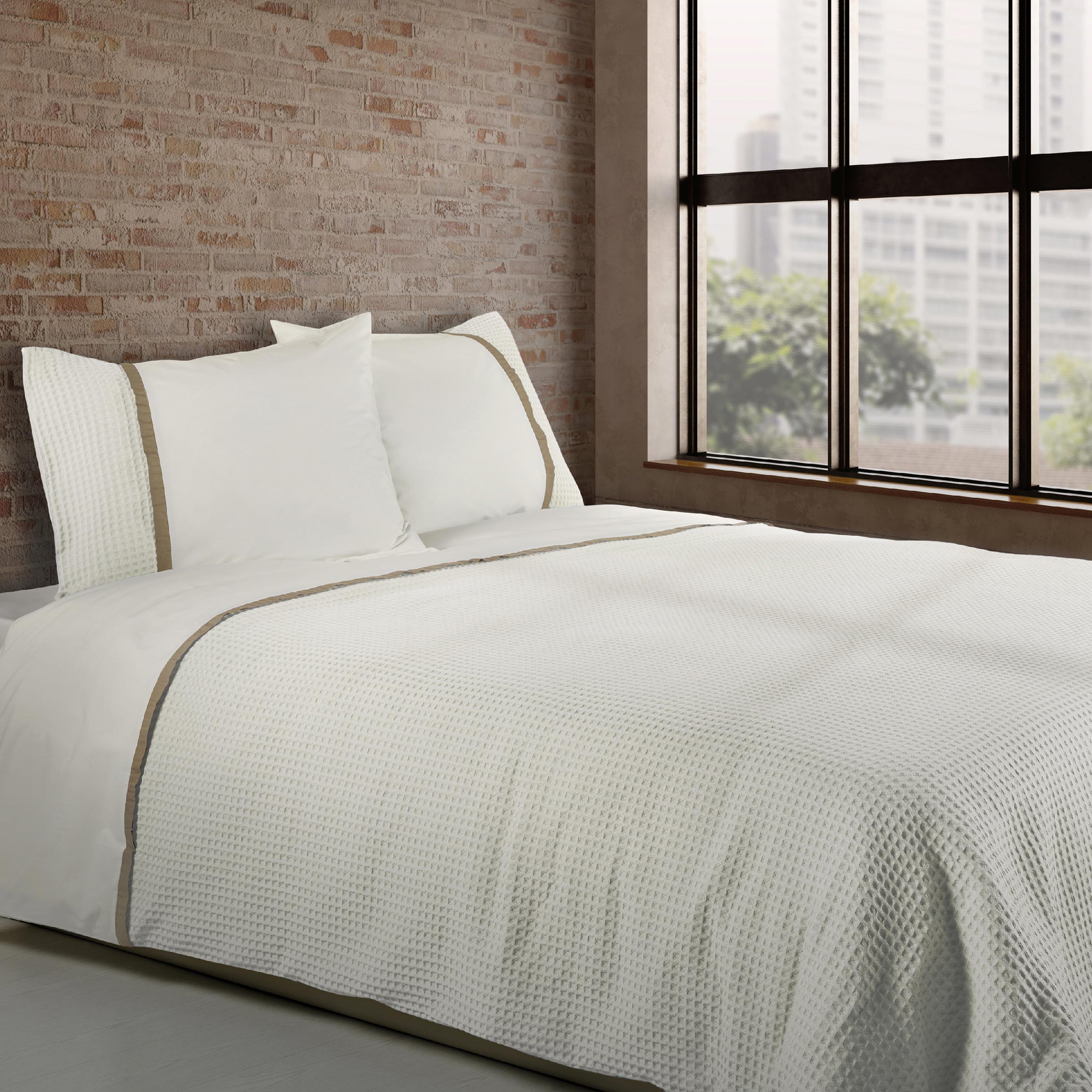 Dommelin Dekbedovertrekset Bari Percal 200TC Ecru - Kaki