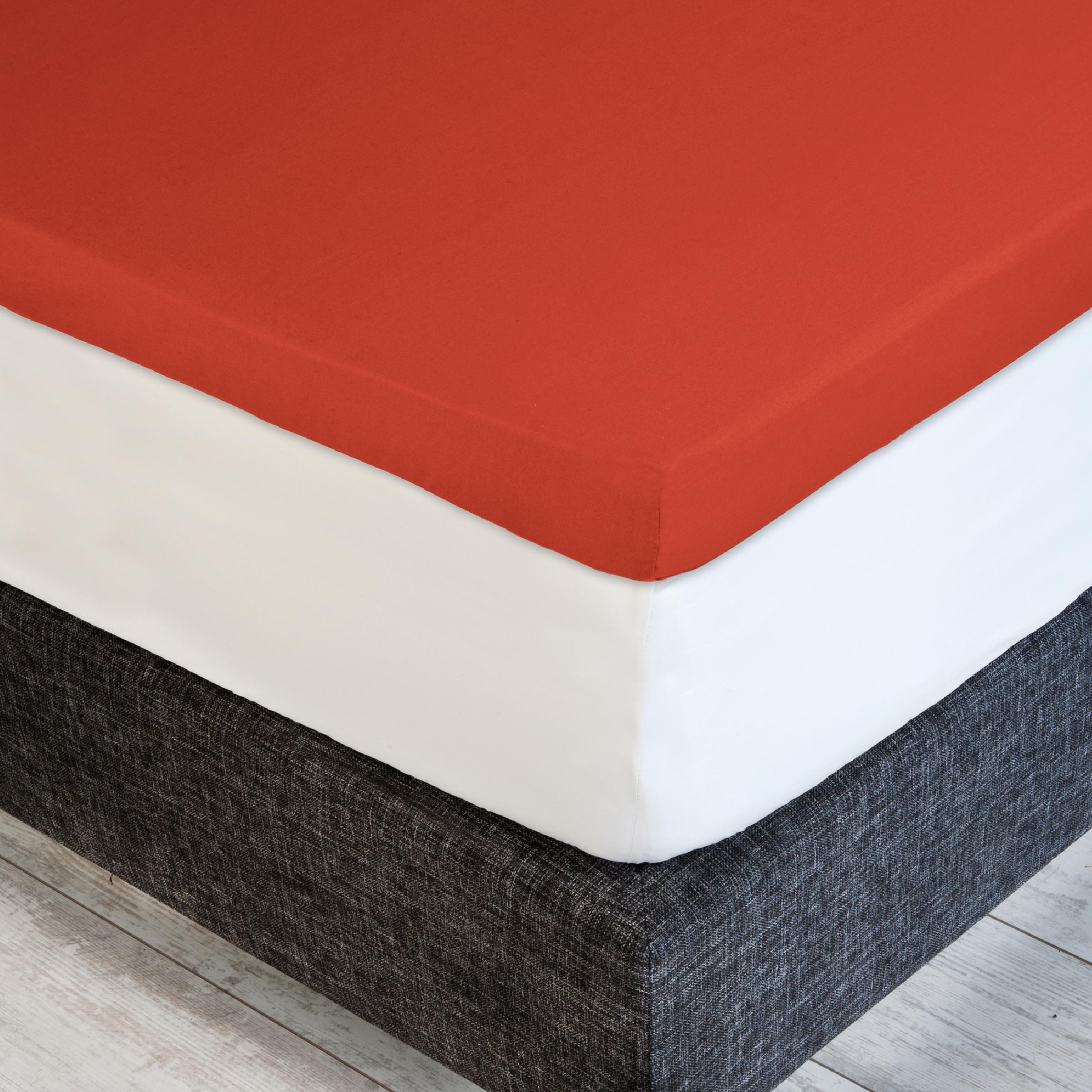 Dommelin Dubbel Split Topper Hoeslaken Percal 200TC Terracotta