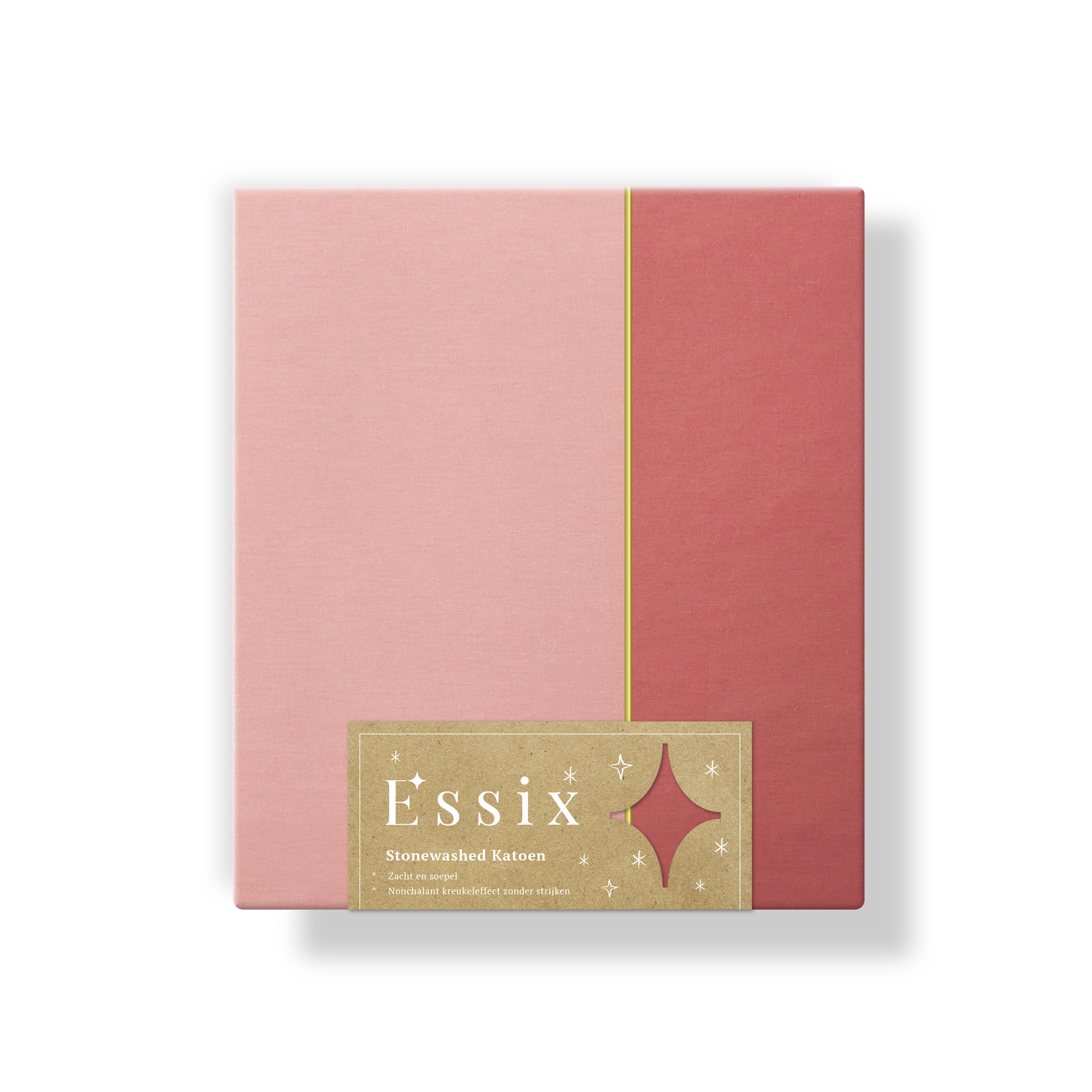 Essix Kussensloop Bons Jours Entincelle Katoen 145TC Rose Indien - Solaire