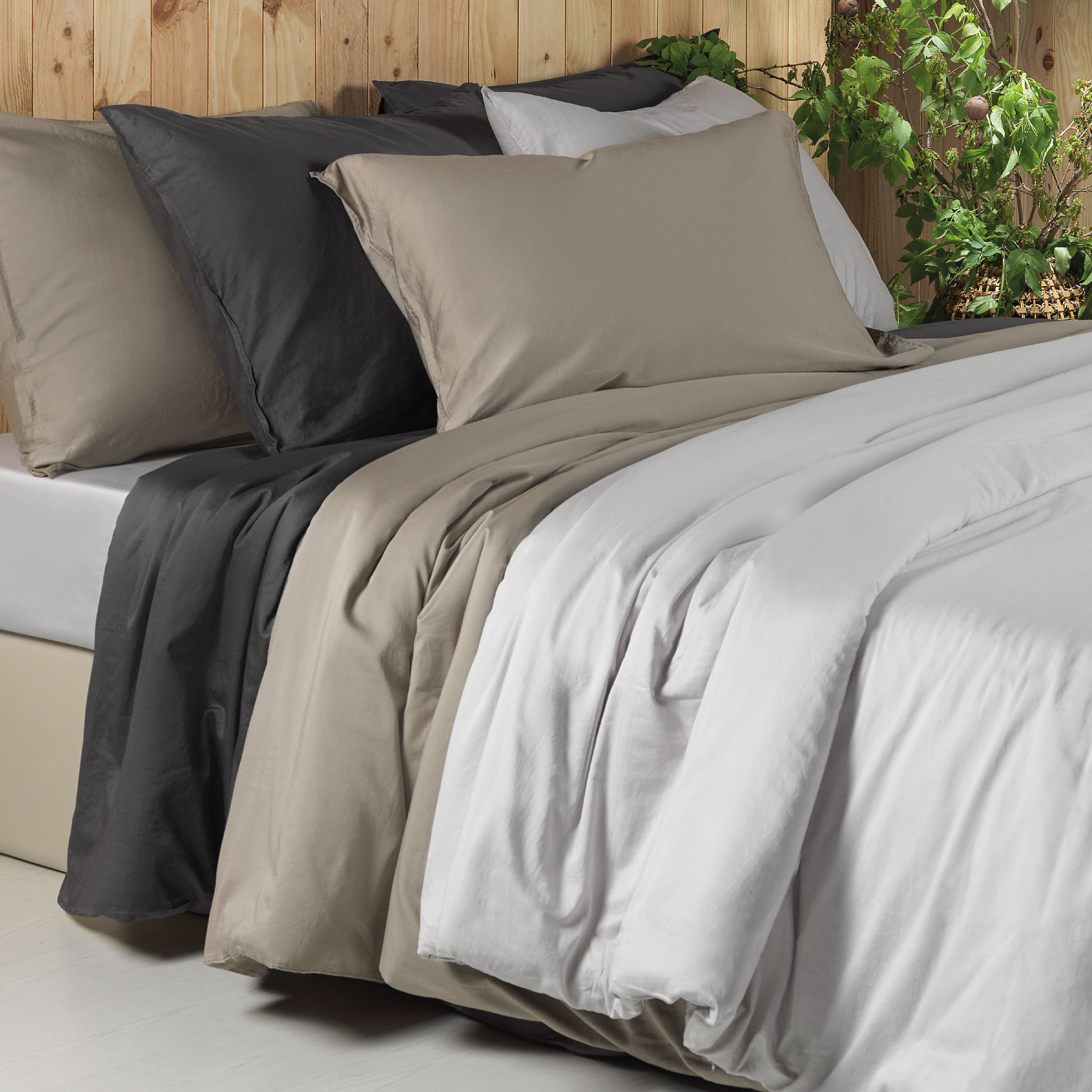 Dommelin Dekbedovertrekset Lavado Stonewashed Satijn 300TC Steenkool