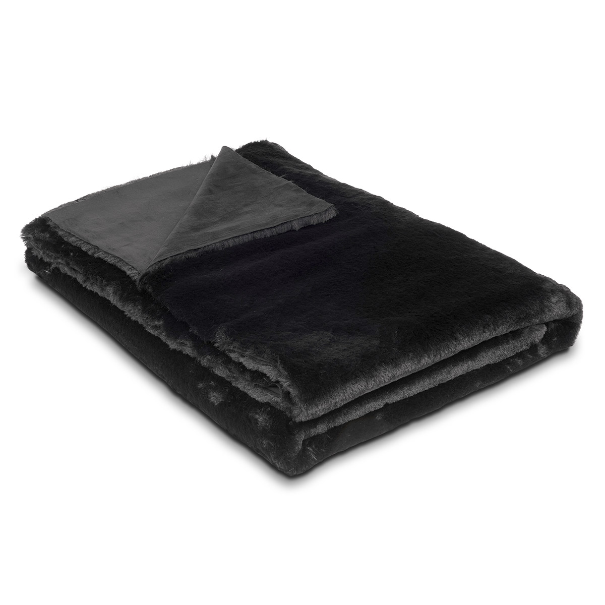 Mrs.Me Bedeind Sprei Lammy Imitatiebont Onyx - Zwart 150 x 300 cm