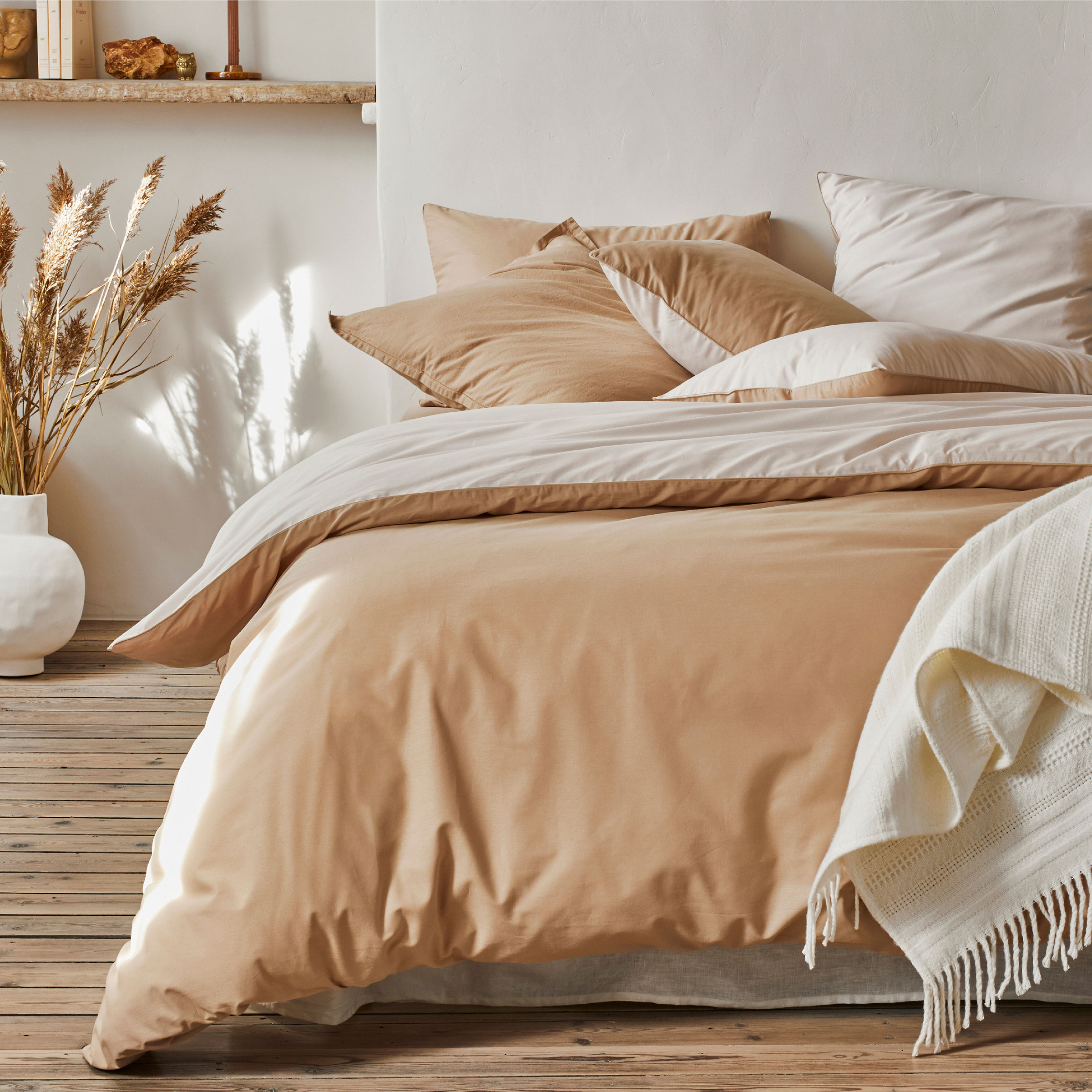 Essix Dekbedovertrek Bons Jours Katoen 145TC Sable - Creme