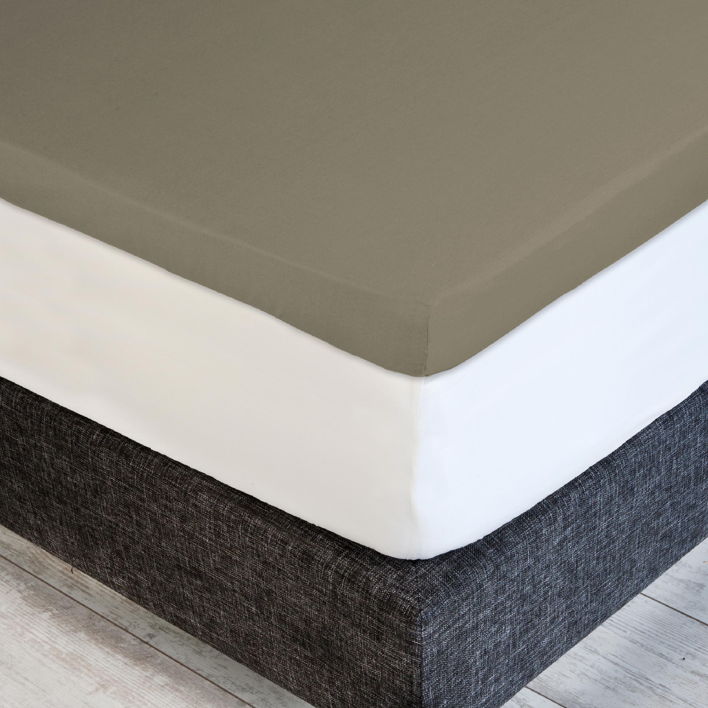 Dommelin Dubbel Split Topper Hoeslaken Percal 200TC Taupe