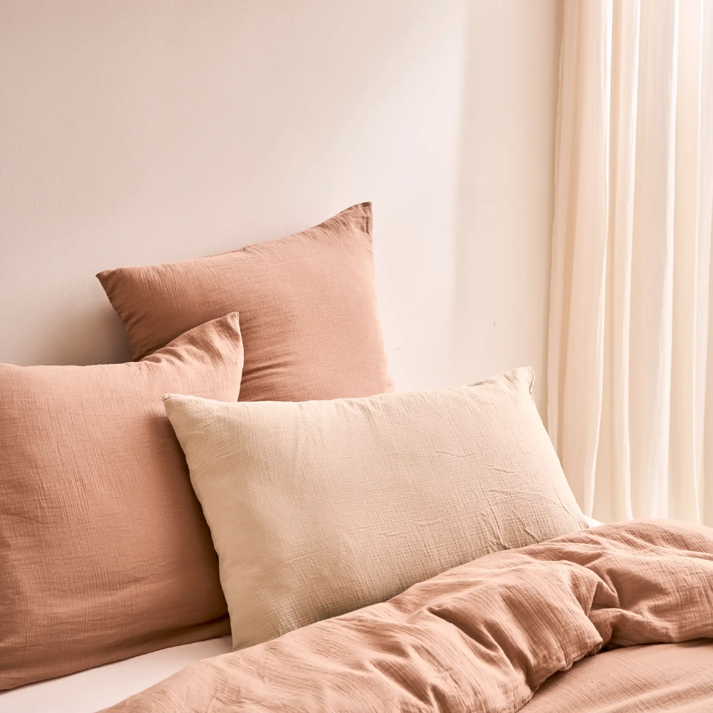 Essix Kussensloop Tendresse Stonewashed Katoengaas 145TC Mocha